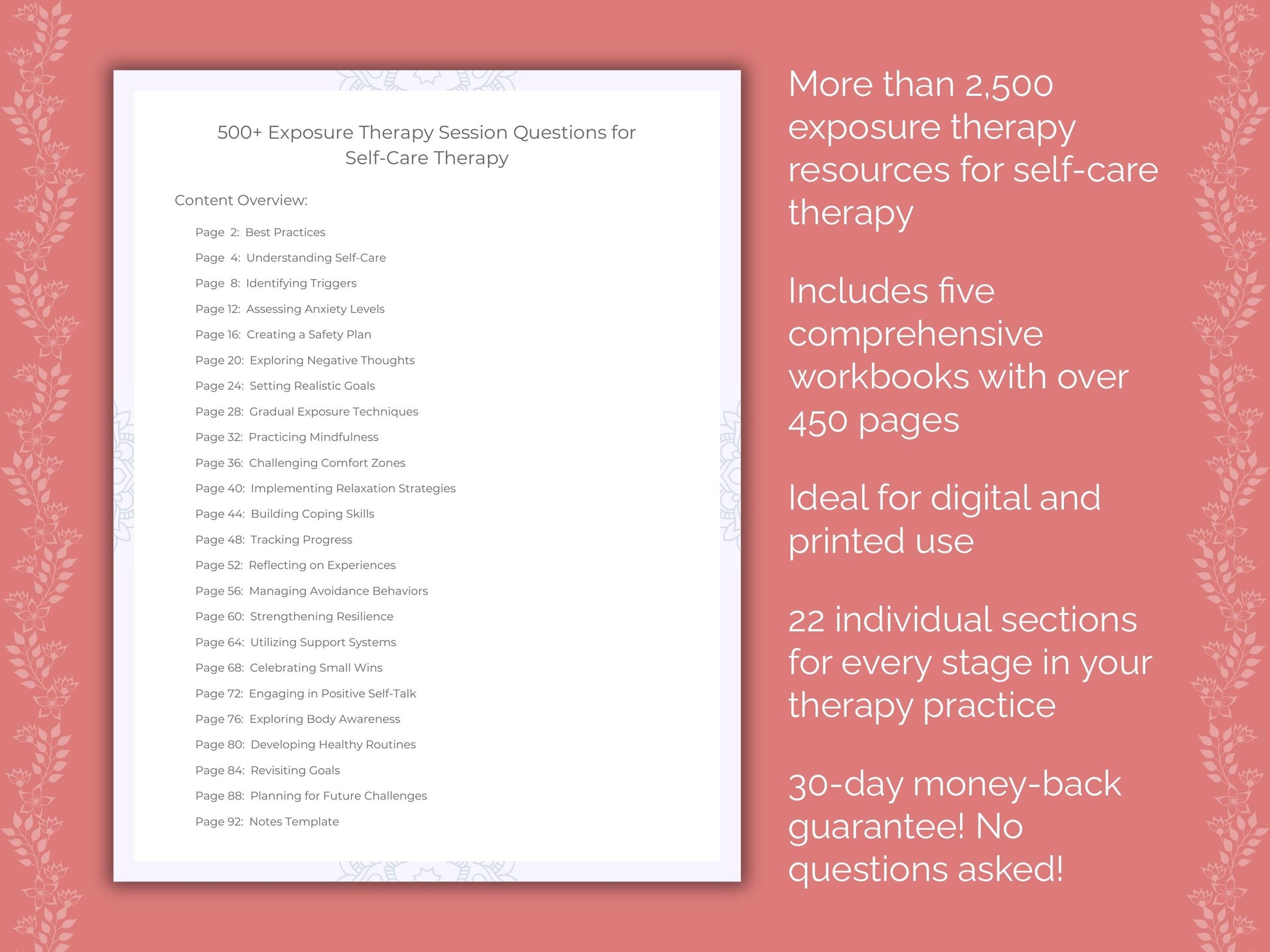 Self-Care Exposure Therapy Therapist Worksheets