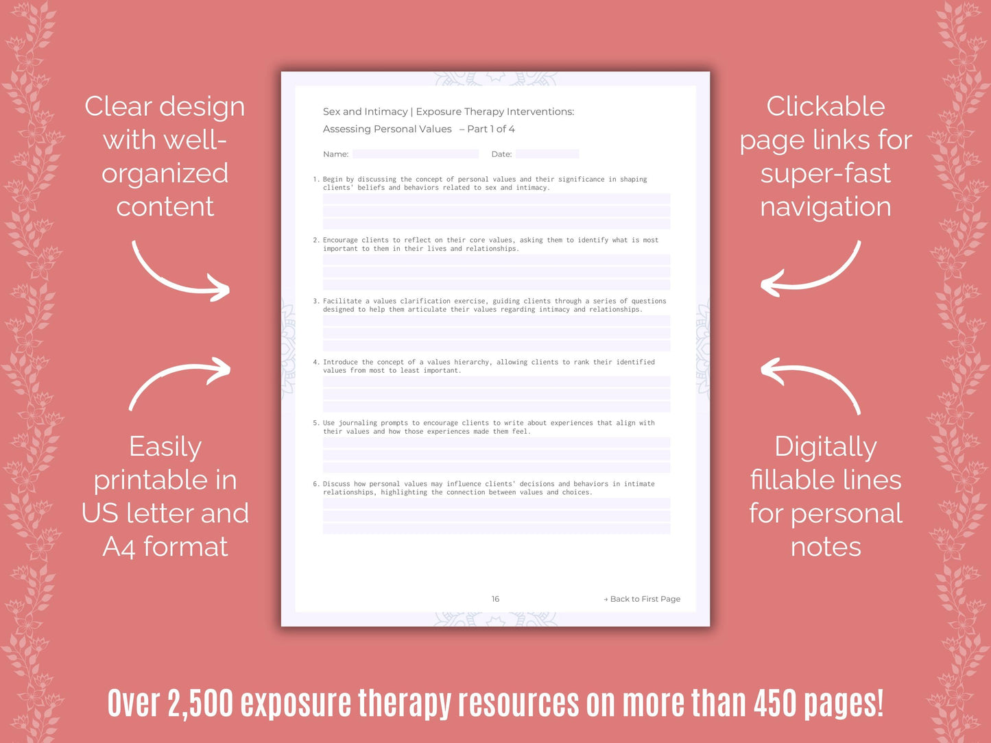 Sex and Intimacy Exposure Therapy Counseling Templates