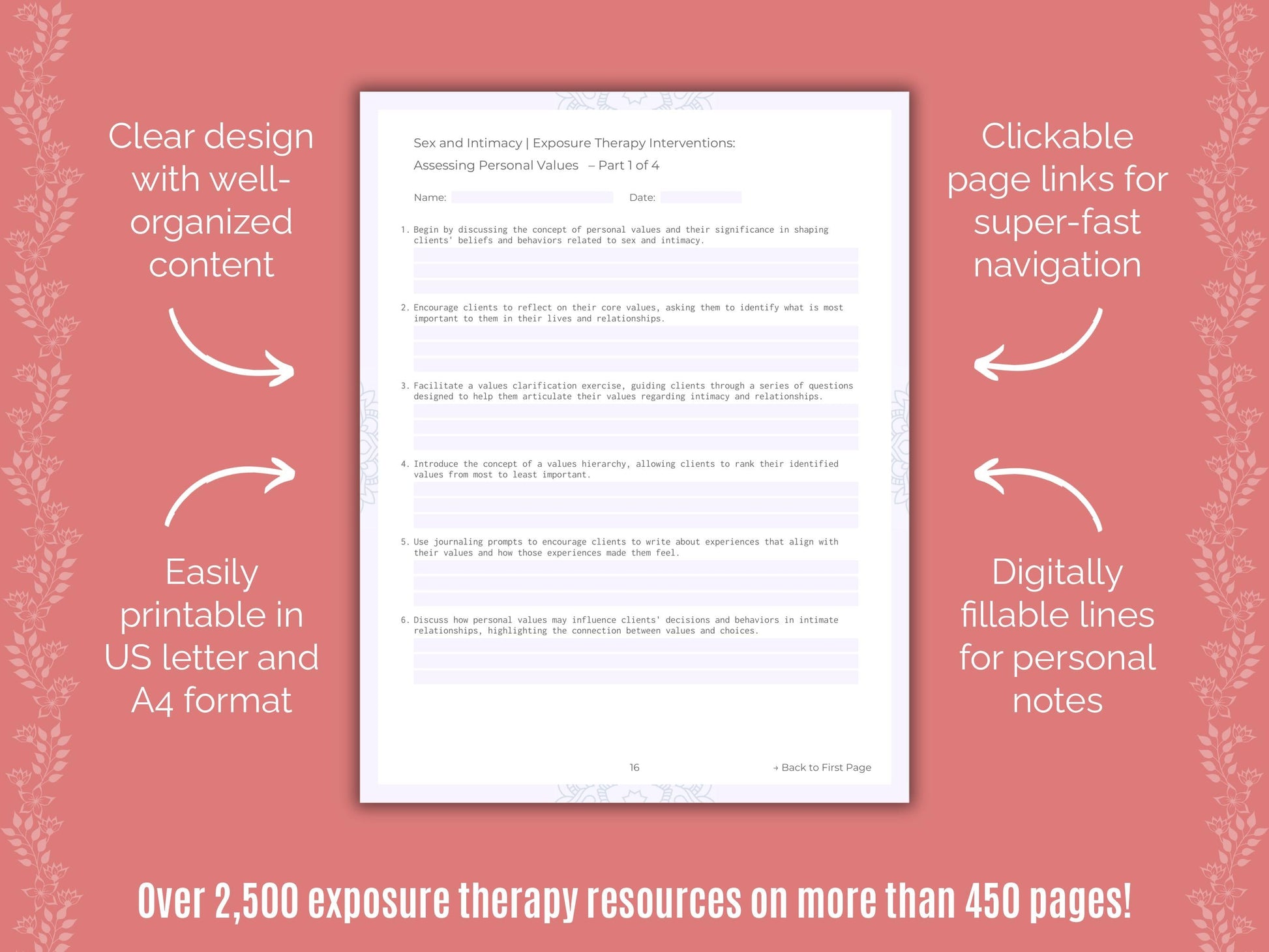 Sex and Intimacy Exposure Therapy Counseling Templates