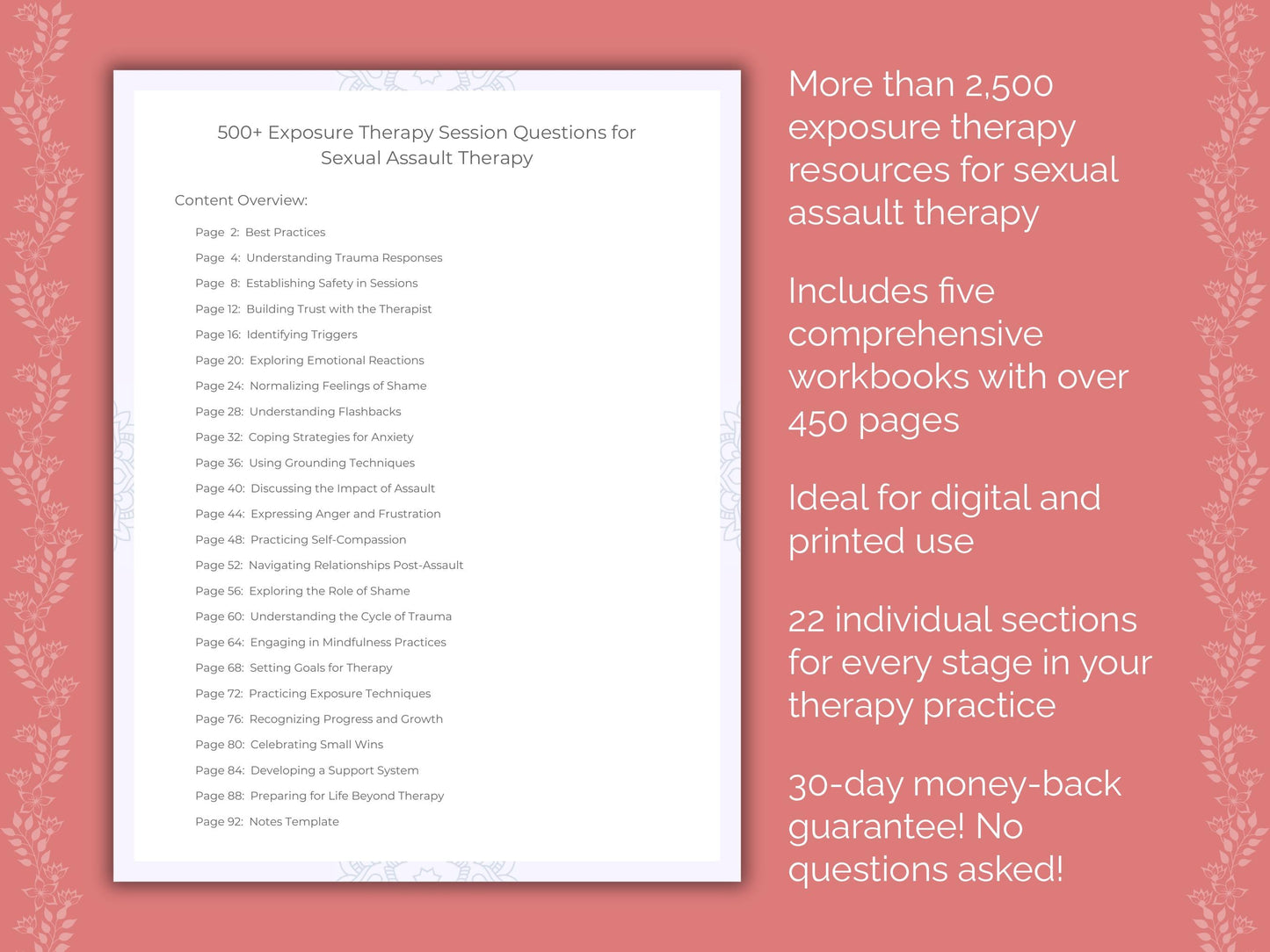 Sexual Assault Exposure Therapy Therapist Worksheets