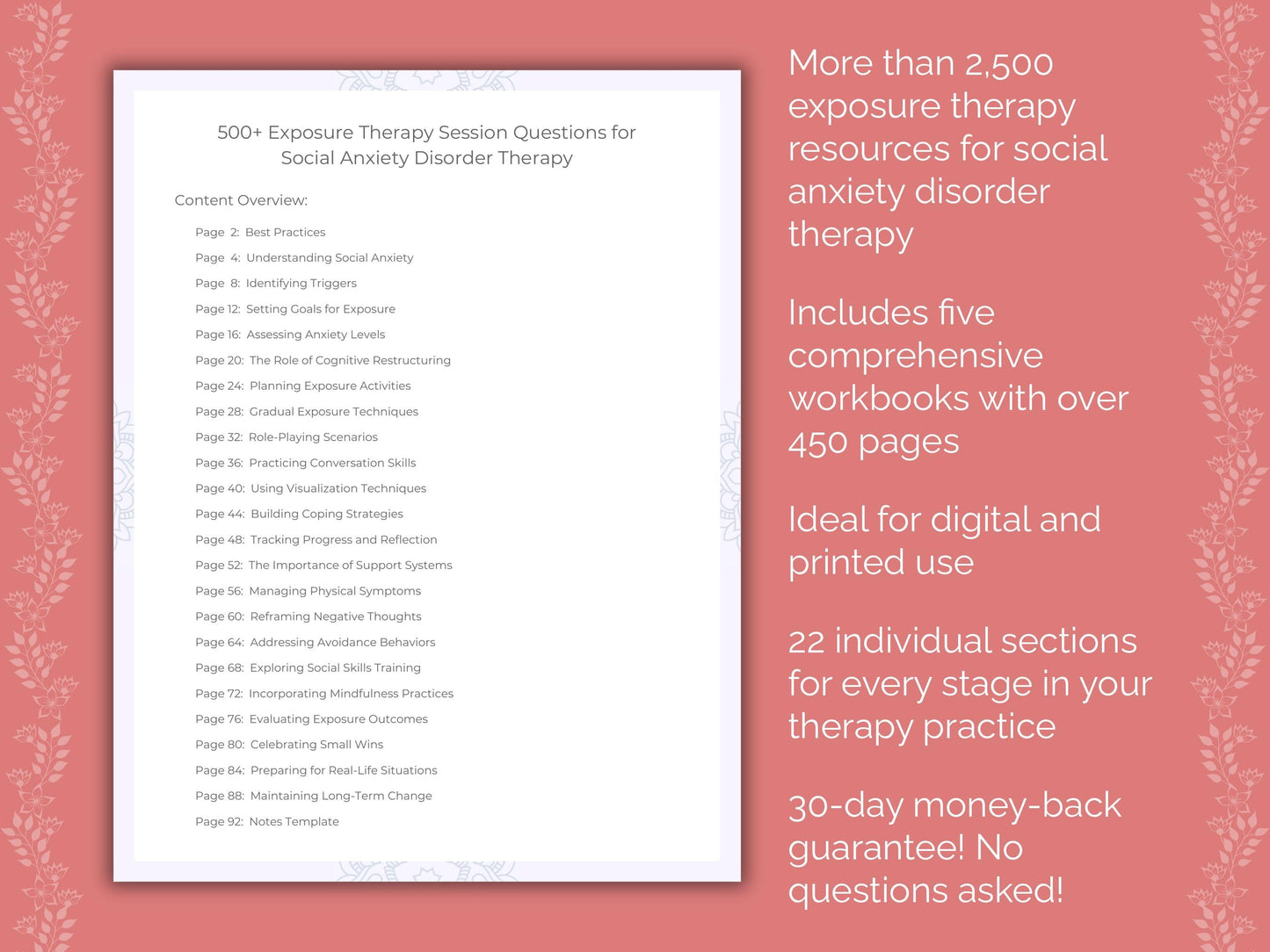 Social Anxiety Disorder Exposure Therapy Therapist Worksheets