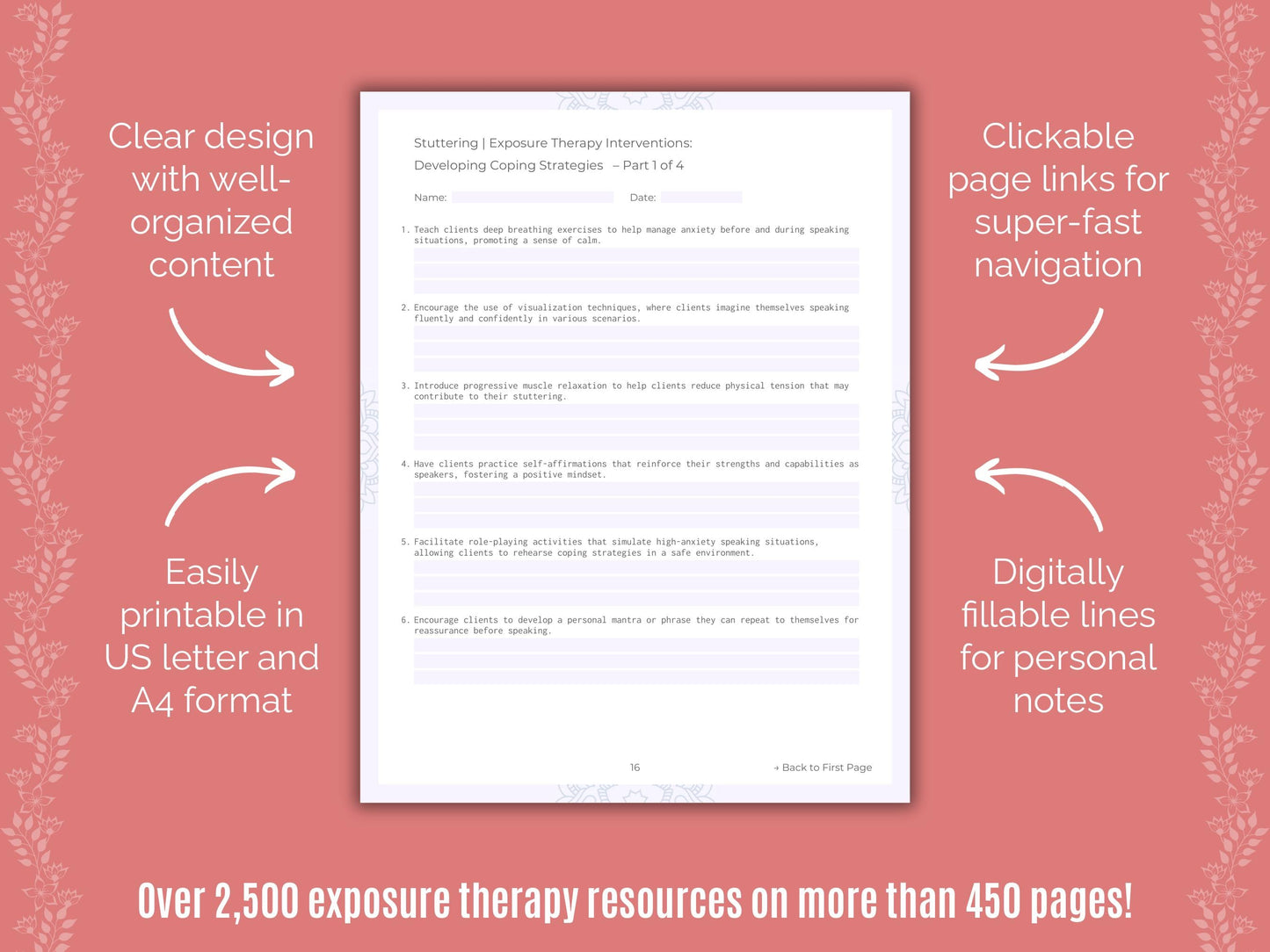 Stuttering Exposure Therapy Counseling Templates