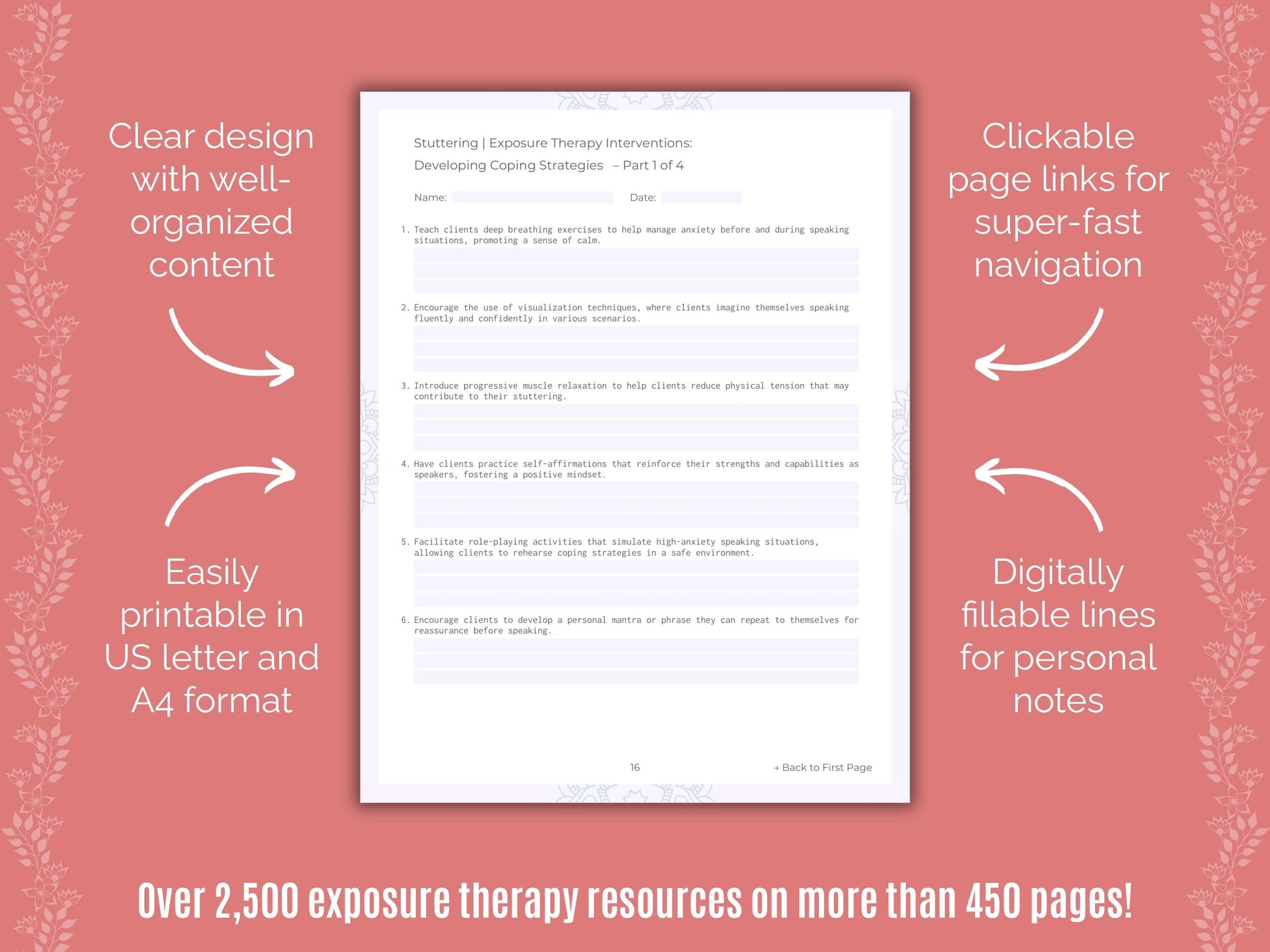 Stuttering Exposure Therapy Counseling Templates