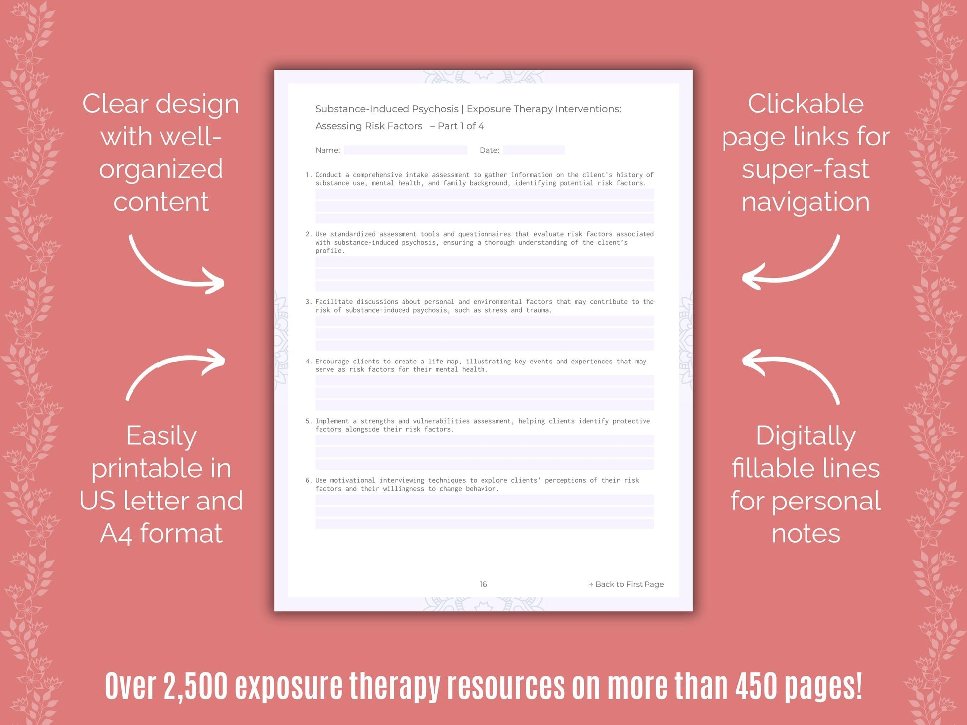 Substance-Induced Psychosis Exposure Therapy Counseling Templates