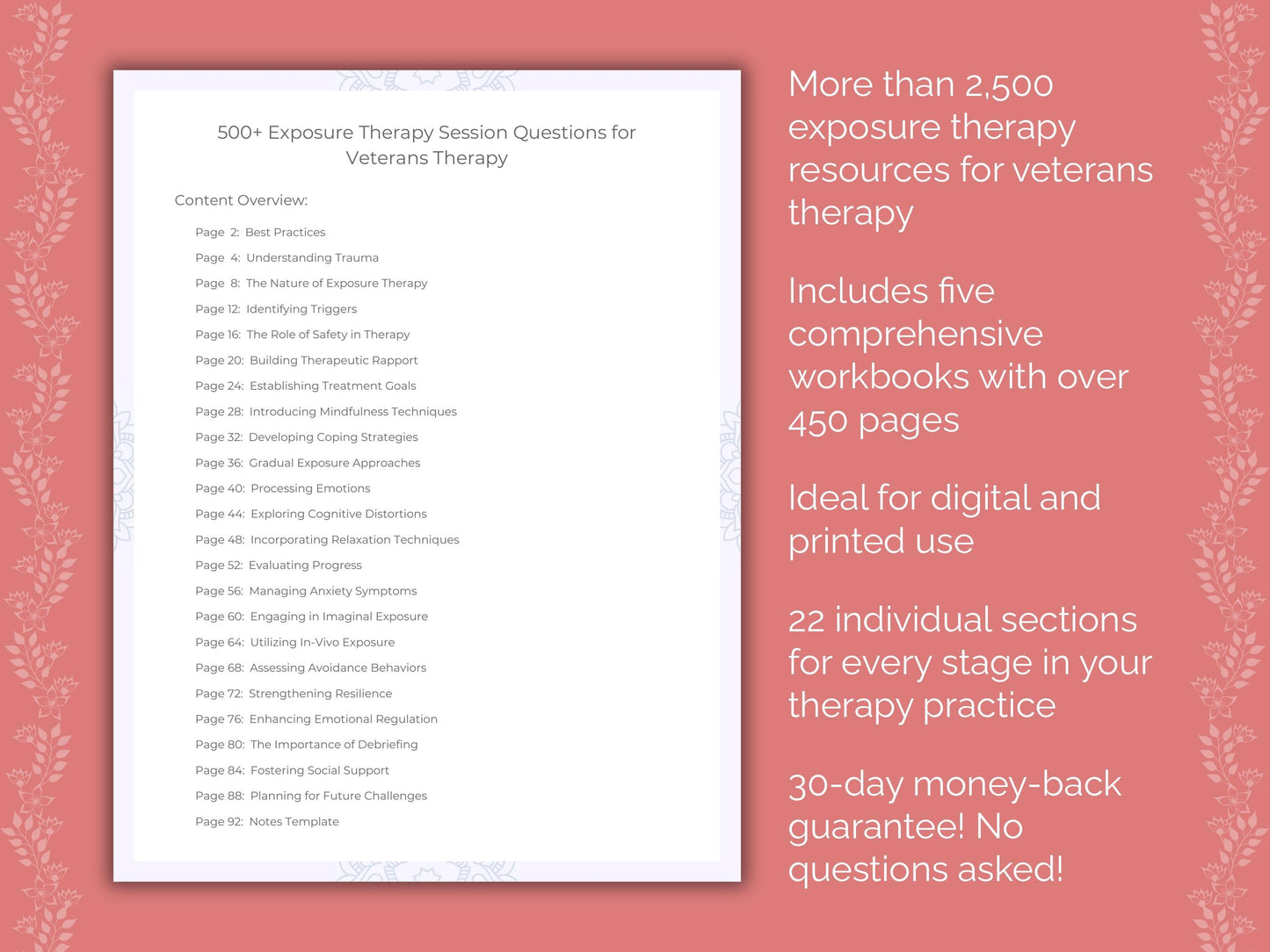 Veterans Exposure Therapy Therapist Worksheets