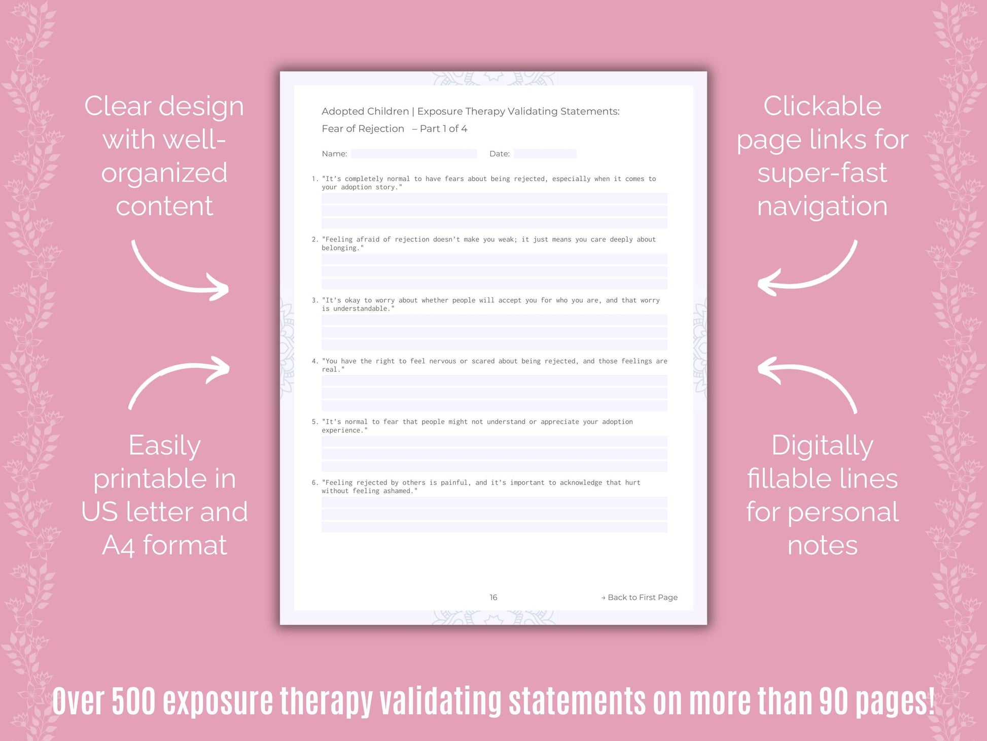 Adopted Children Exposure Therapy Counseling Templates