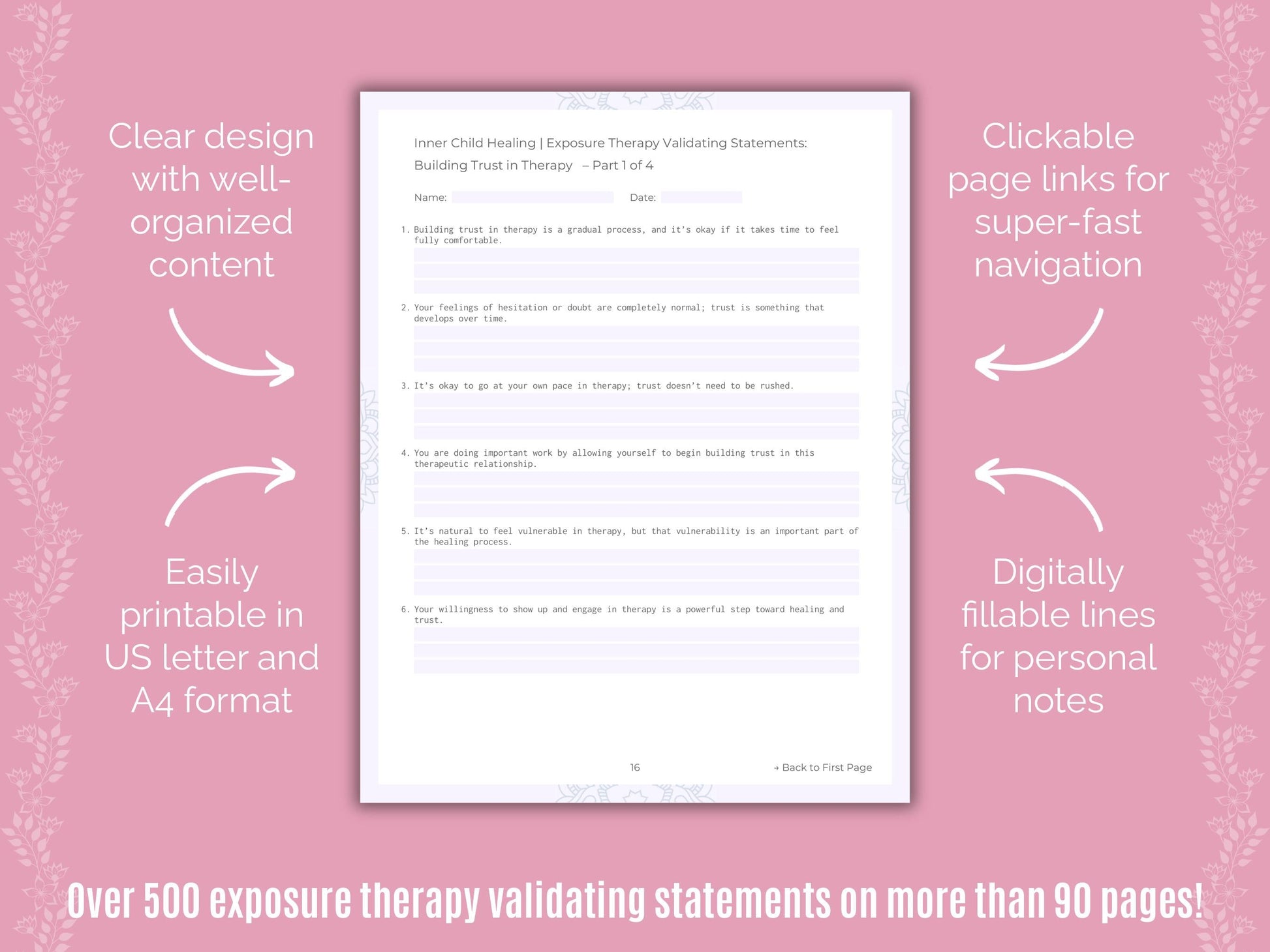 Inner Child Healing Exposure Therapy Counseling Templates