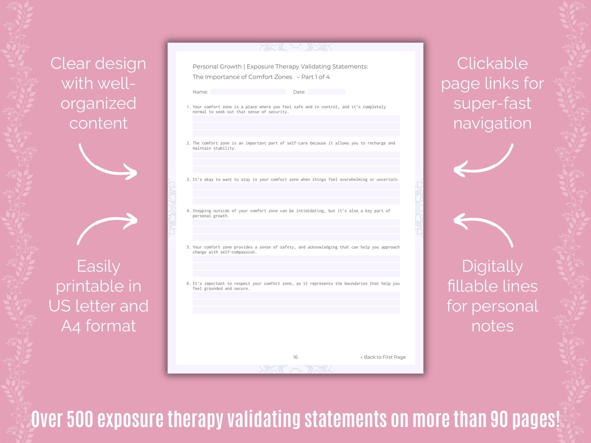 Personal Growth Exposure Therapy Counseling Templates