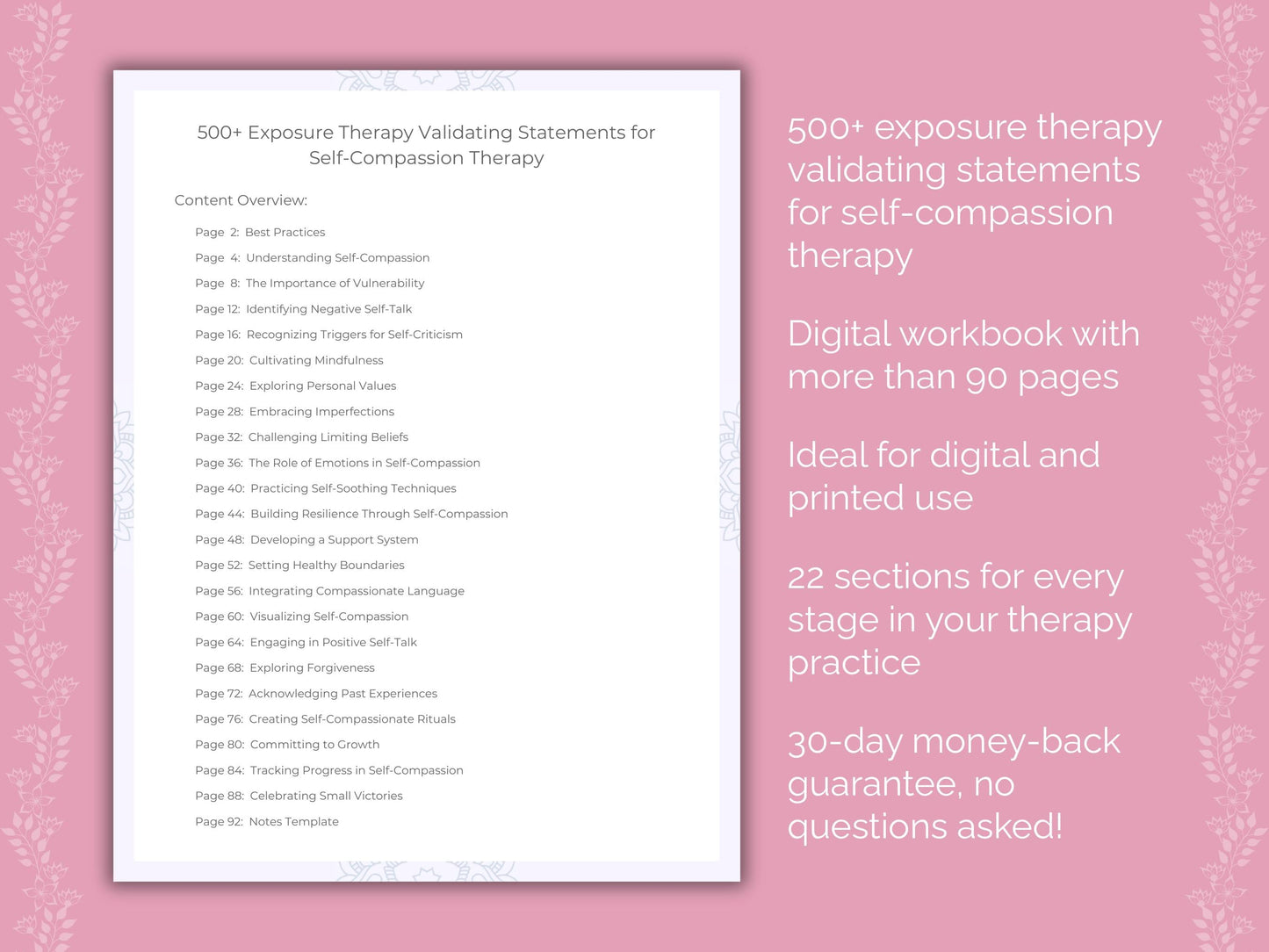 Self-Compassion Exposure Therapy Therapist Worksheets