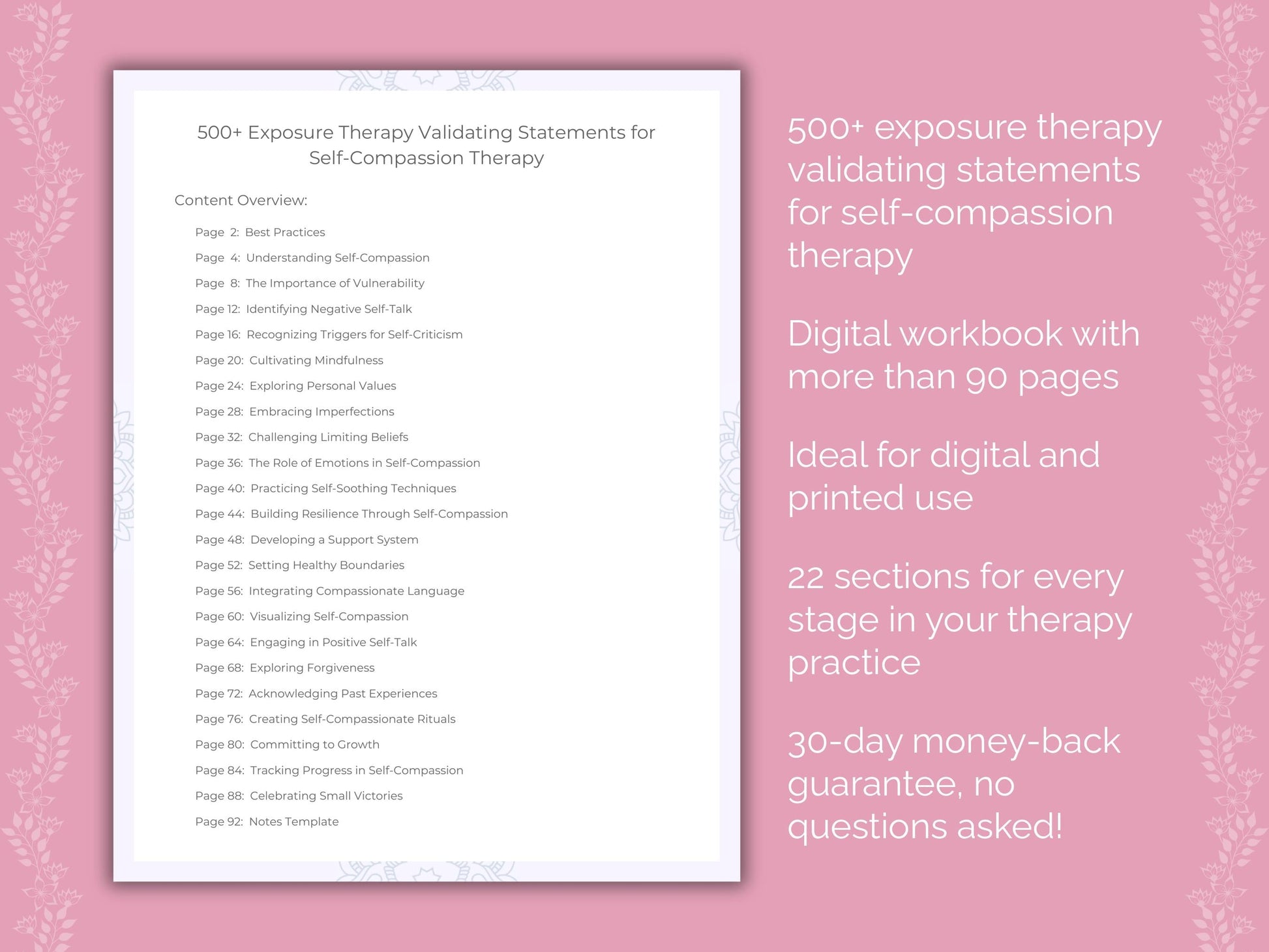 Self-Compassion Exposure Therapy Therapist Worksheets