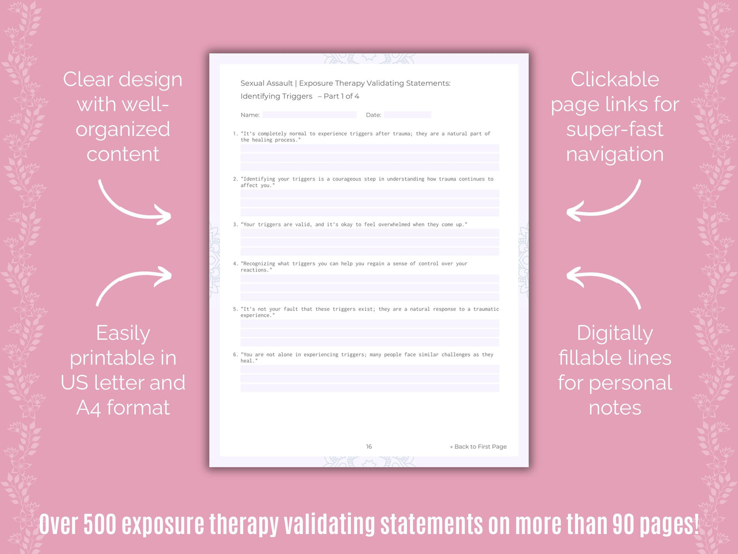 Sexual Assault Exposure Therapy Counseling Templates