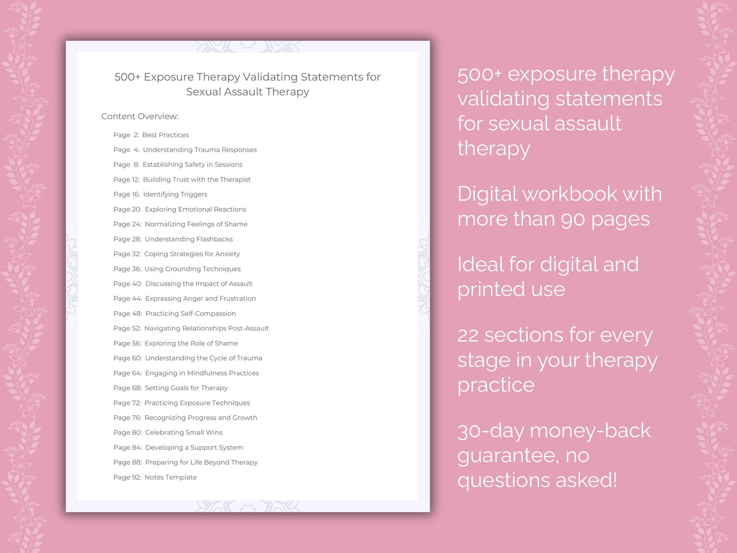 Sexual Assault Exposure Therapy Therapist Worksheets