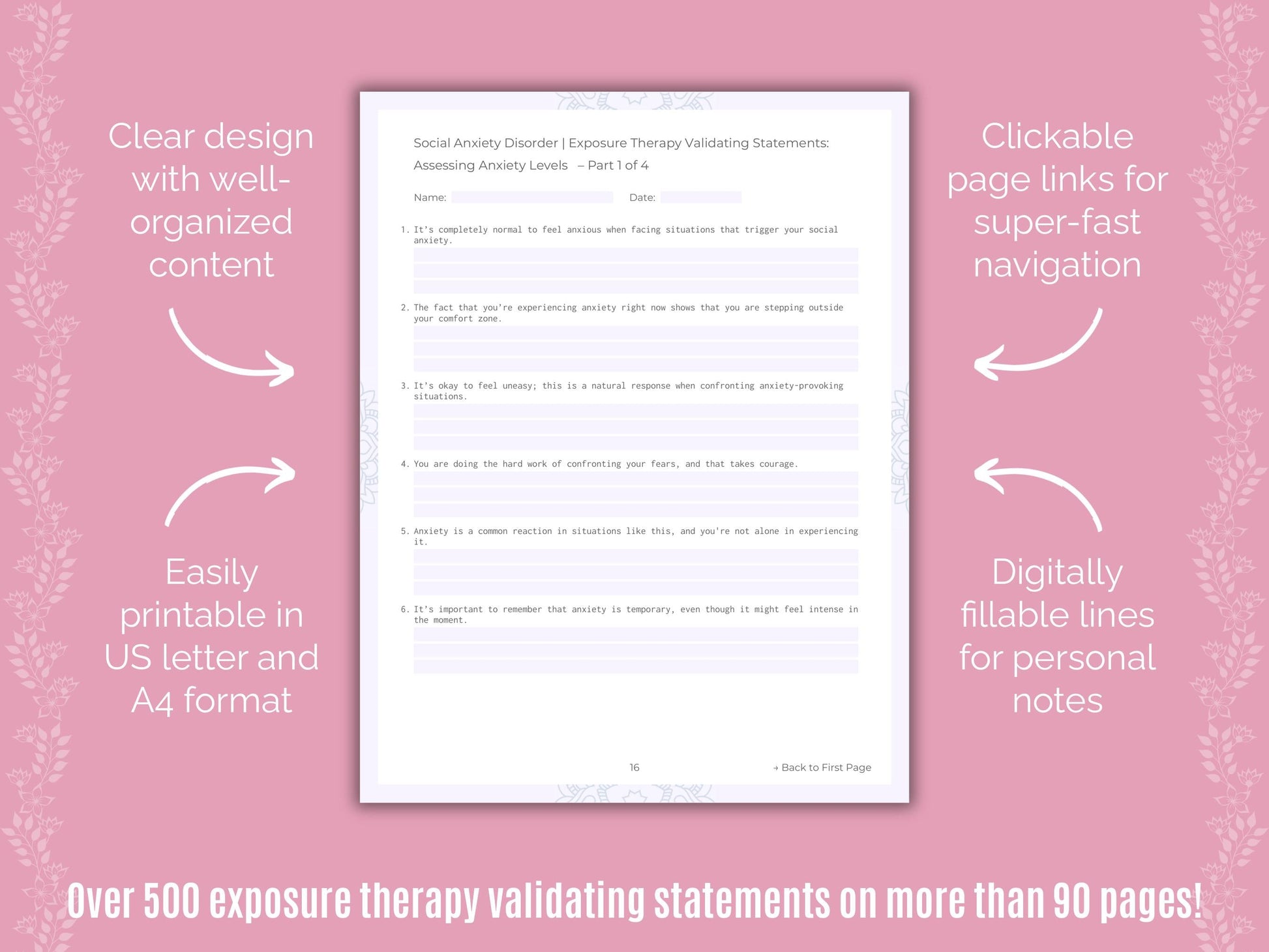 Social Anxiety Disorder Exposure Therapy Counseling Templates
