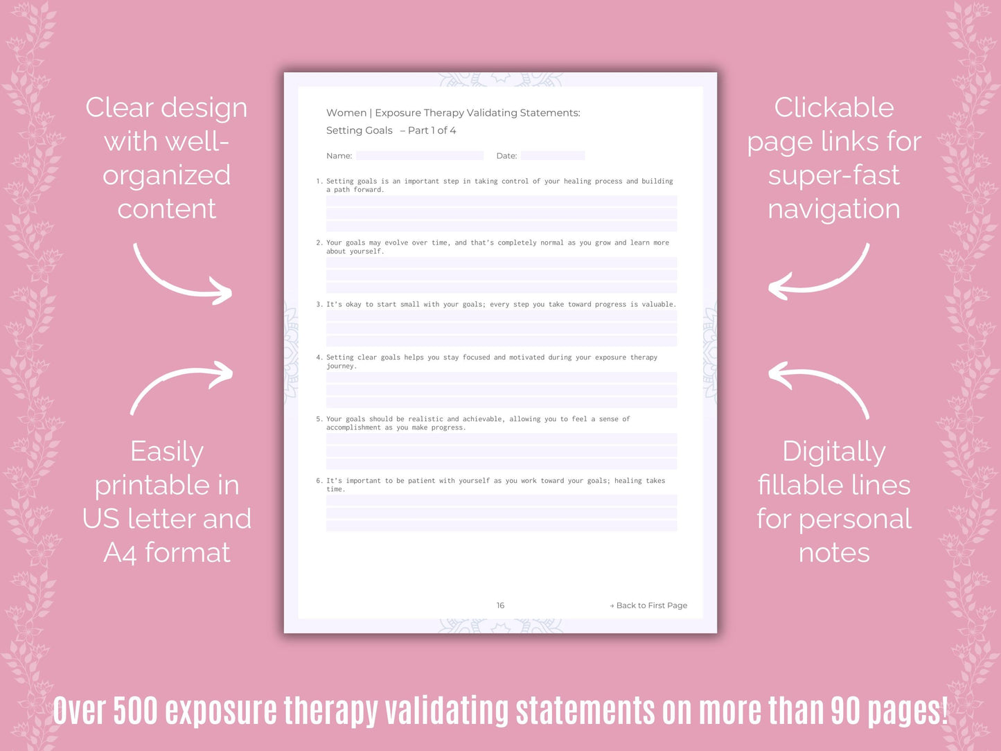 Women Exposure Therapy Counseling Templates