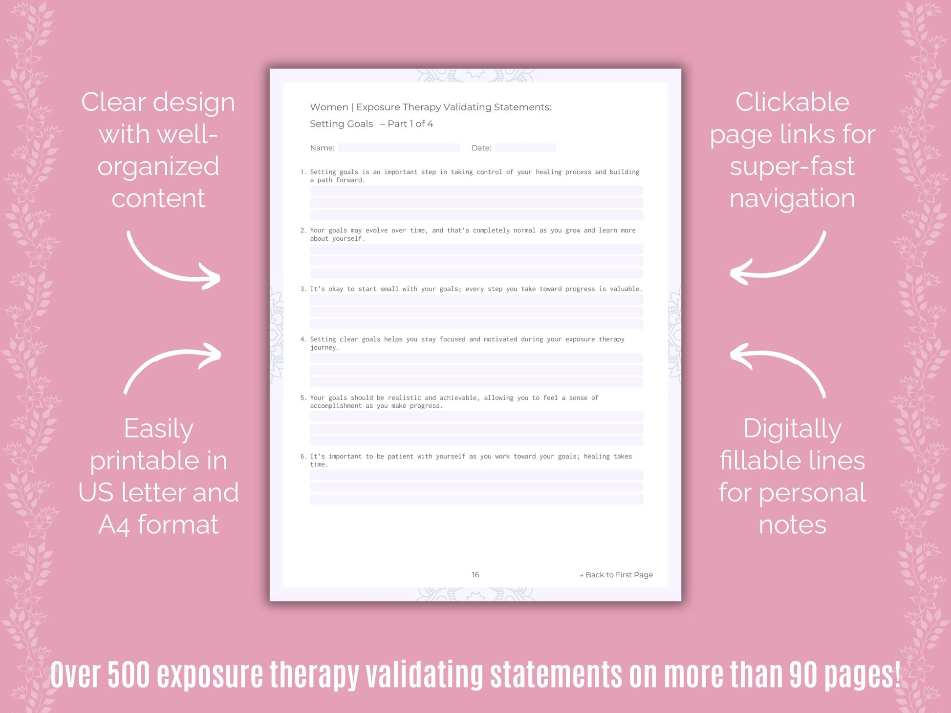 Women Exposure Therapy Counseling Templates