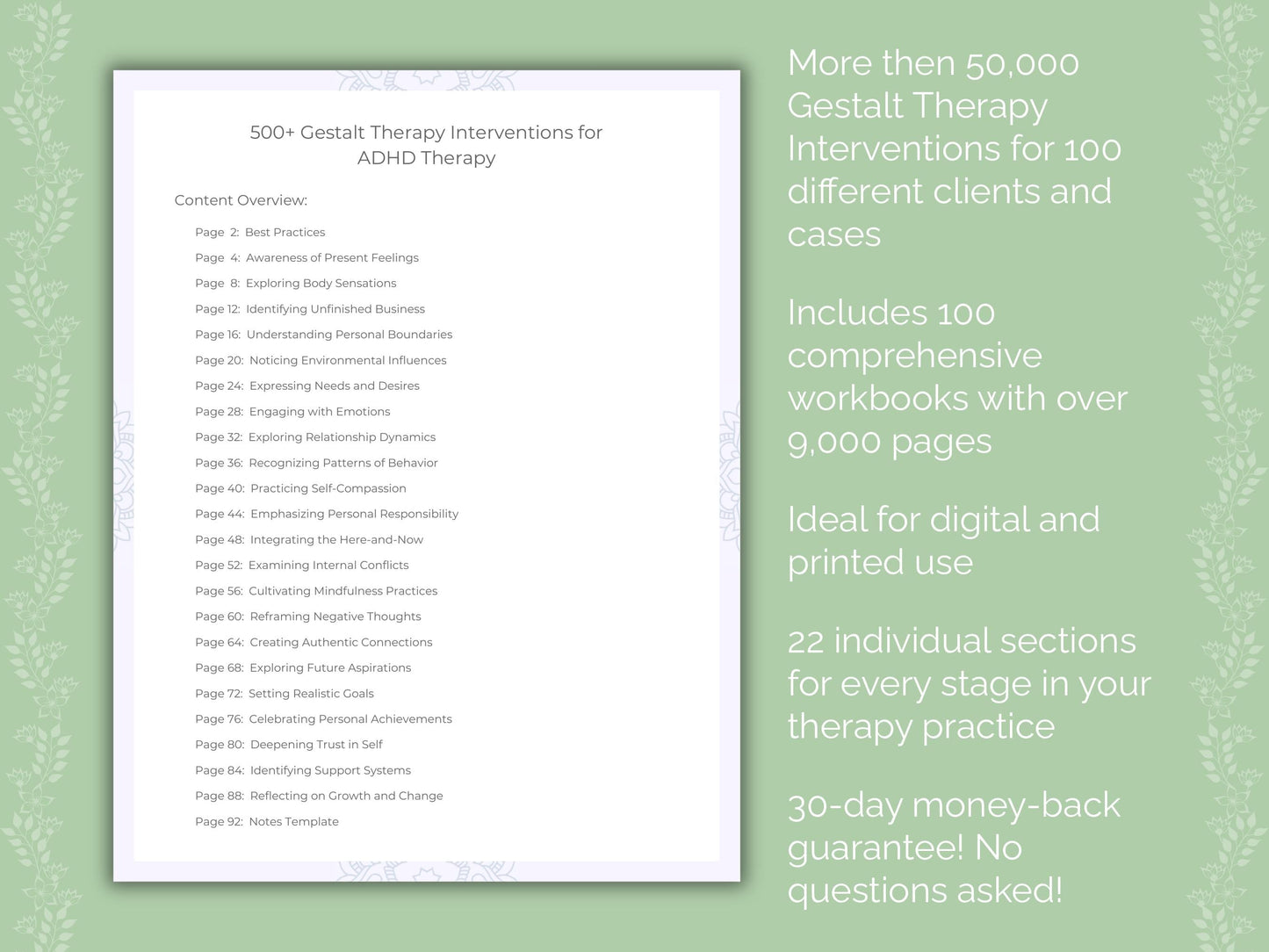 Gestalt Therapy Interventions Counseling Templates