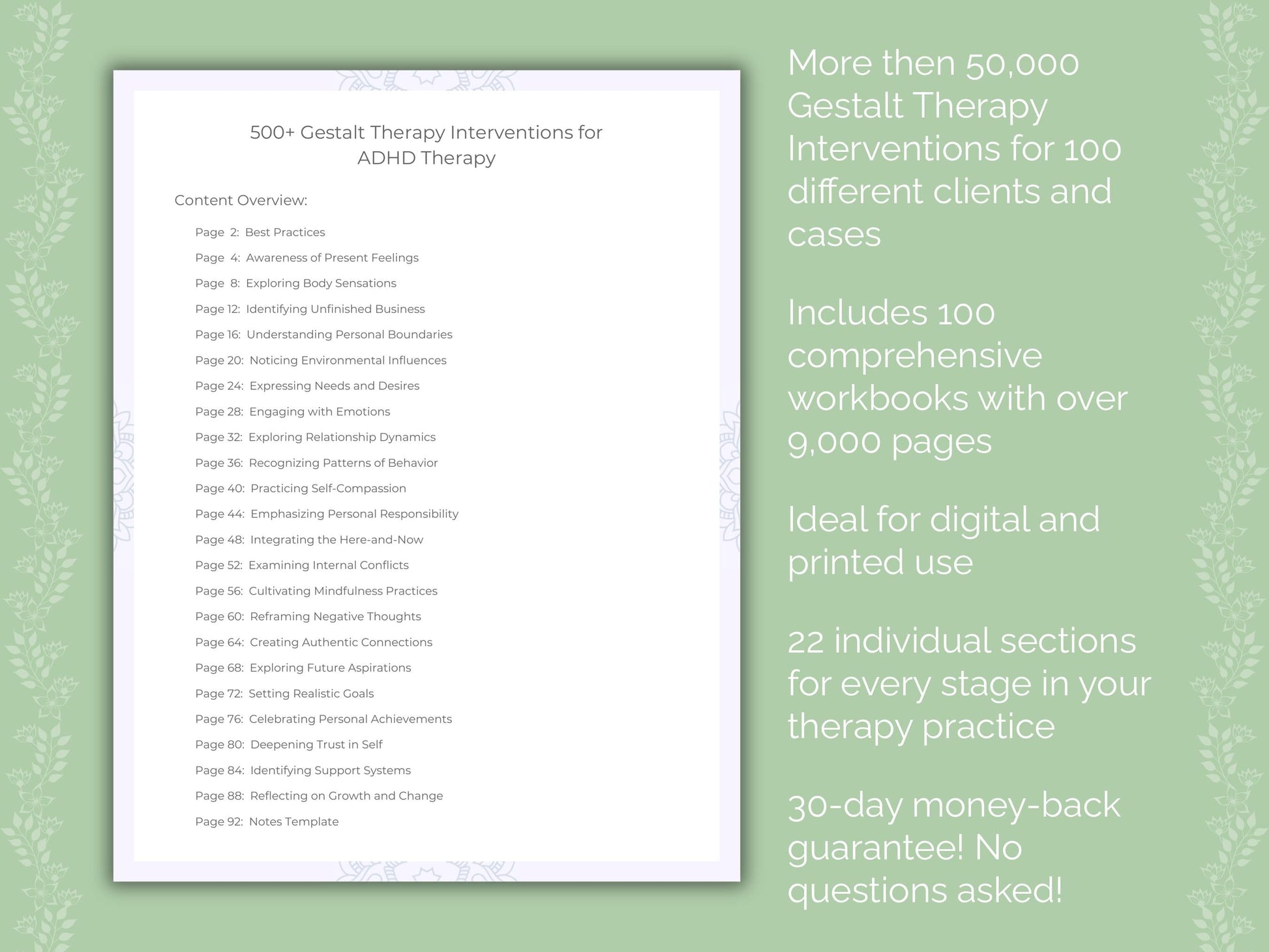 Gestalt Therapy Interventions Counseling Templates