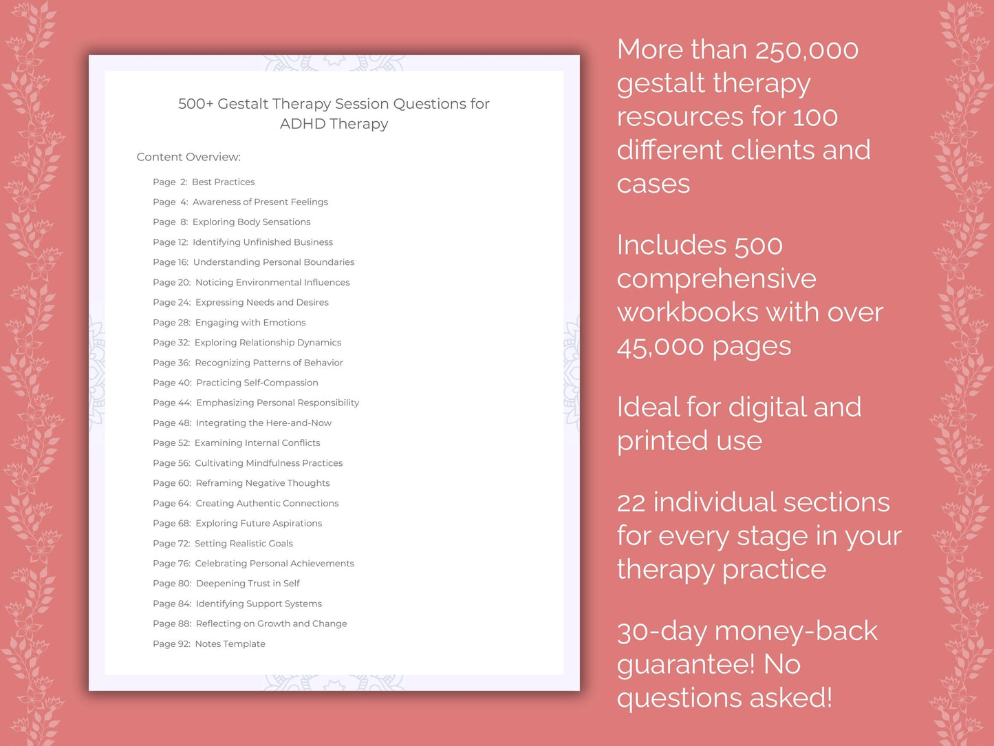 Gestalt Therapy Counseling Templates