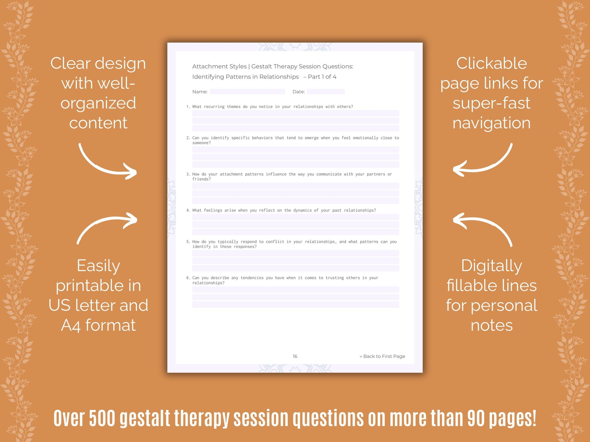 Attachment Styles Gestalt Therapy Counseling Templates