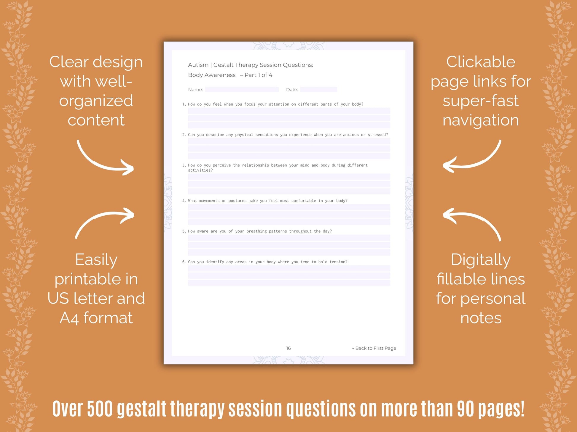 Autism Spectrum Disorder Gestalt Therapy Counseling Templates