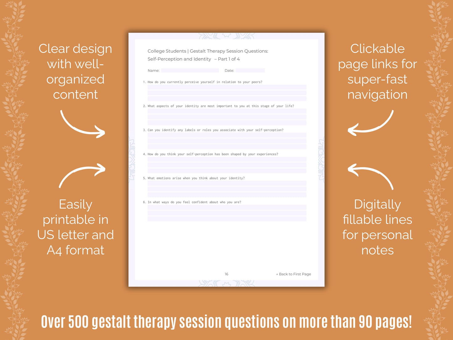 College Students Gestalt Therapy Counseling Templates