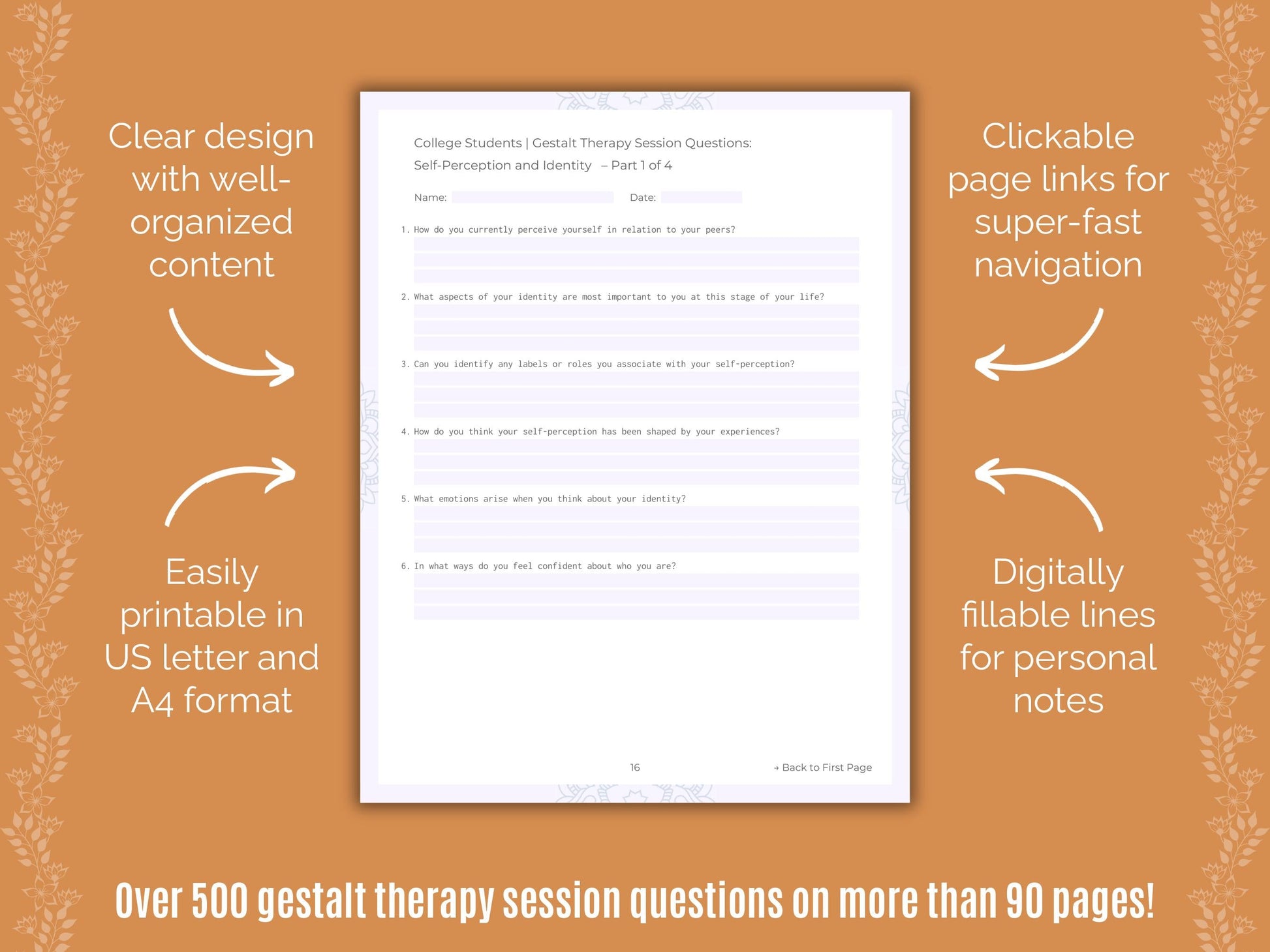 College Students Gestalt Therapy Counseling Templates