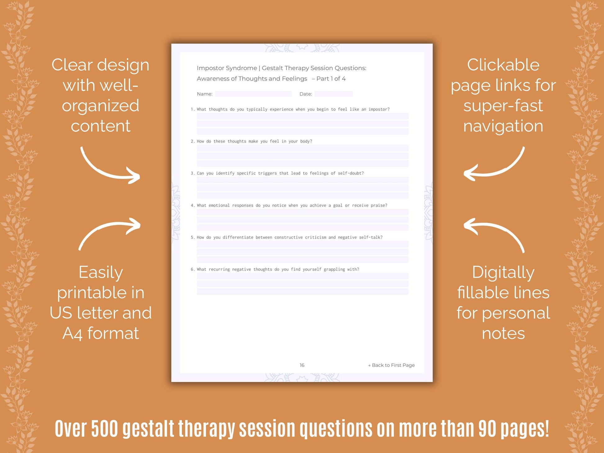 Impostor Syndrome Gestalt Therapy Counseling Templates