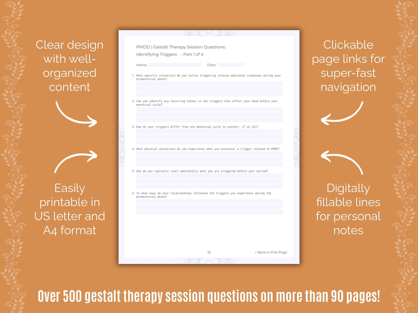 Premenstrual Dysphoric Disorder Gestalt Therapy Counseling Templates