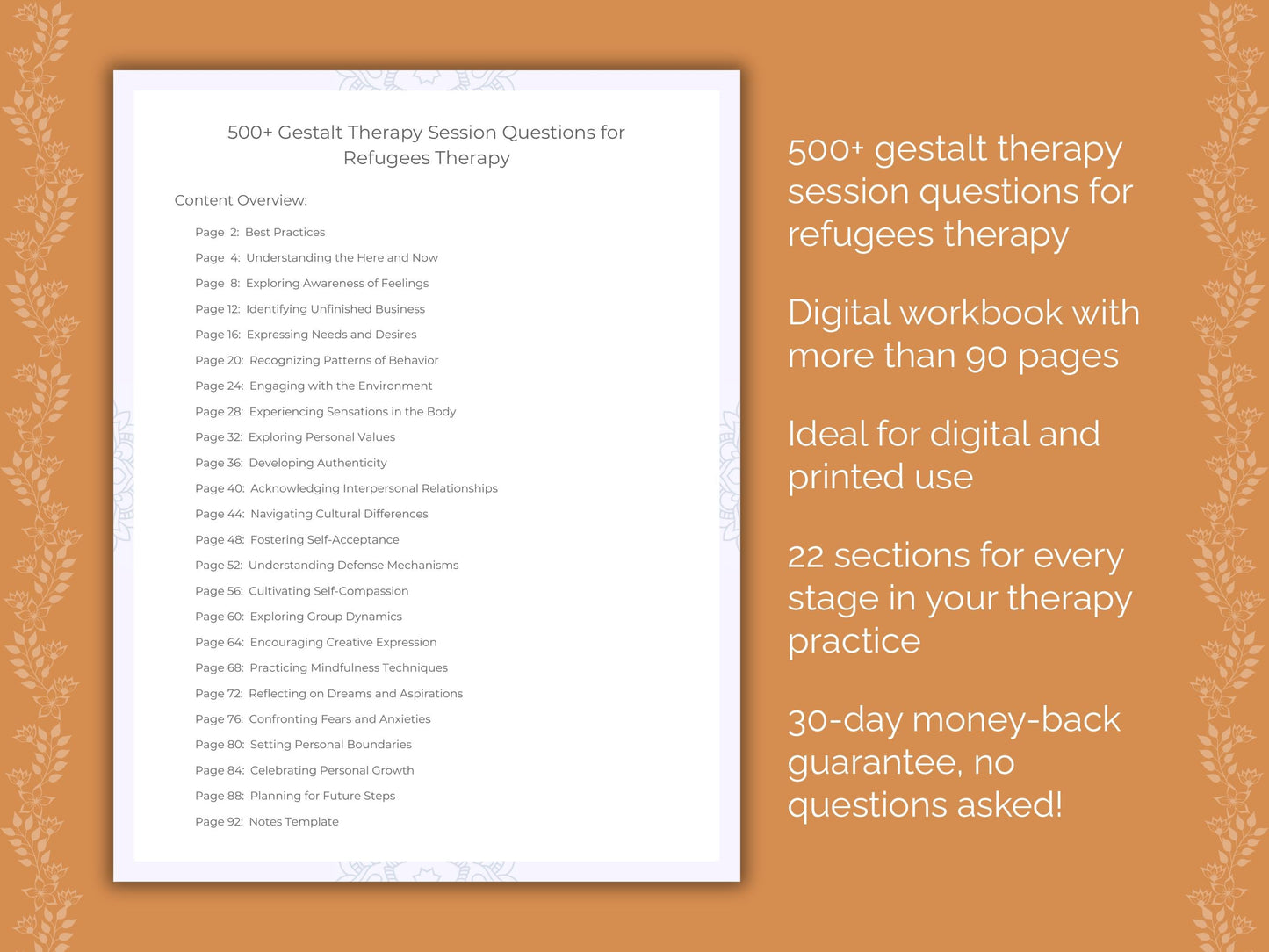 Refugees Gestalt Therapy Therapist Worksheets