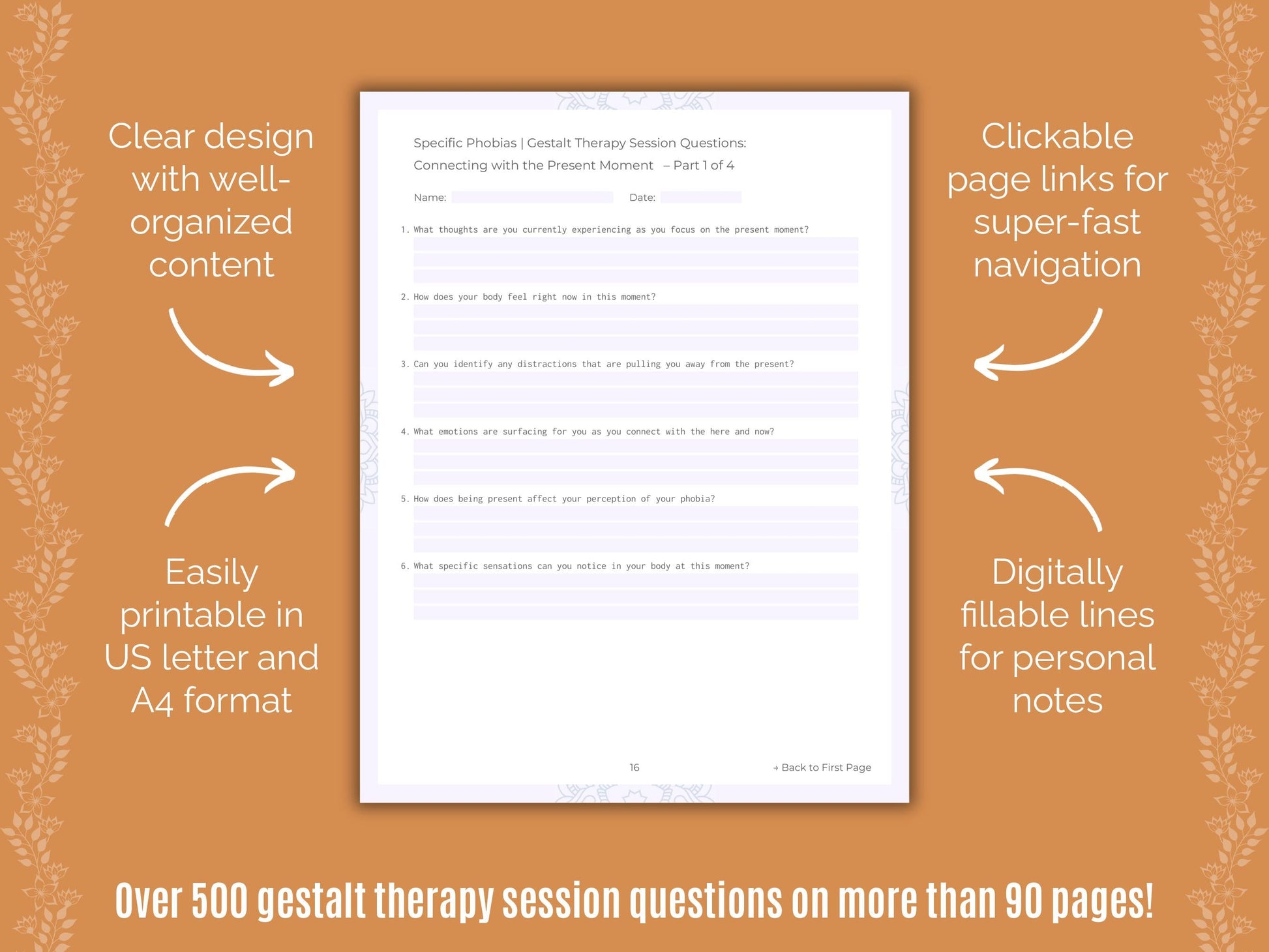 Specific Phobias Gestalt Therapy Counseling Templates