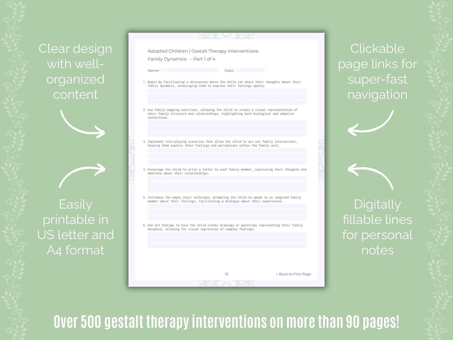 Adopted Children Gestalt Therapy Counseling Templates