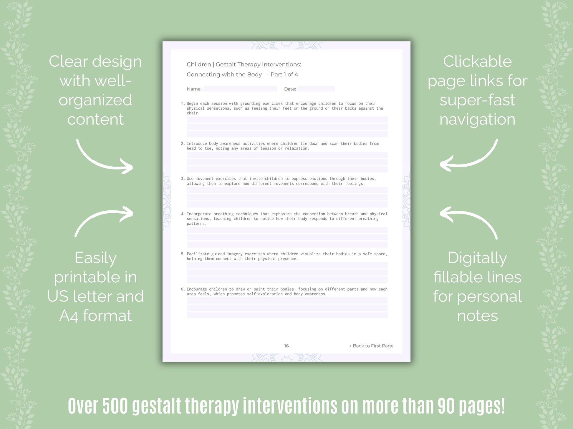 Children Gestalt Therapy Counseling Templates