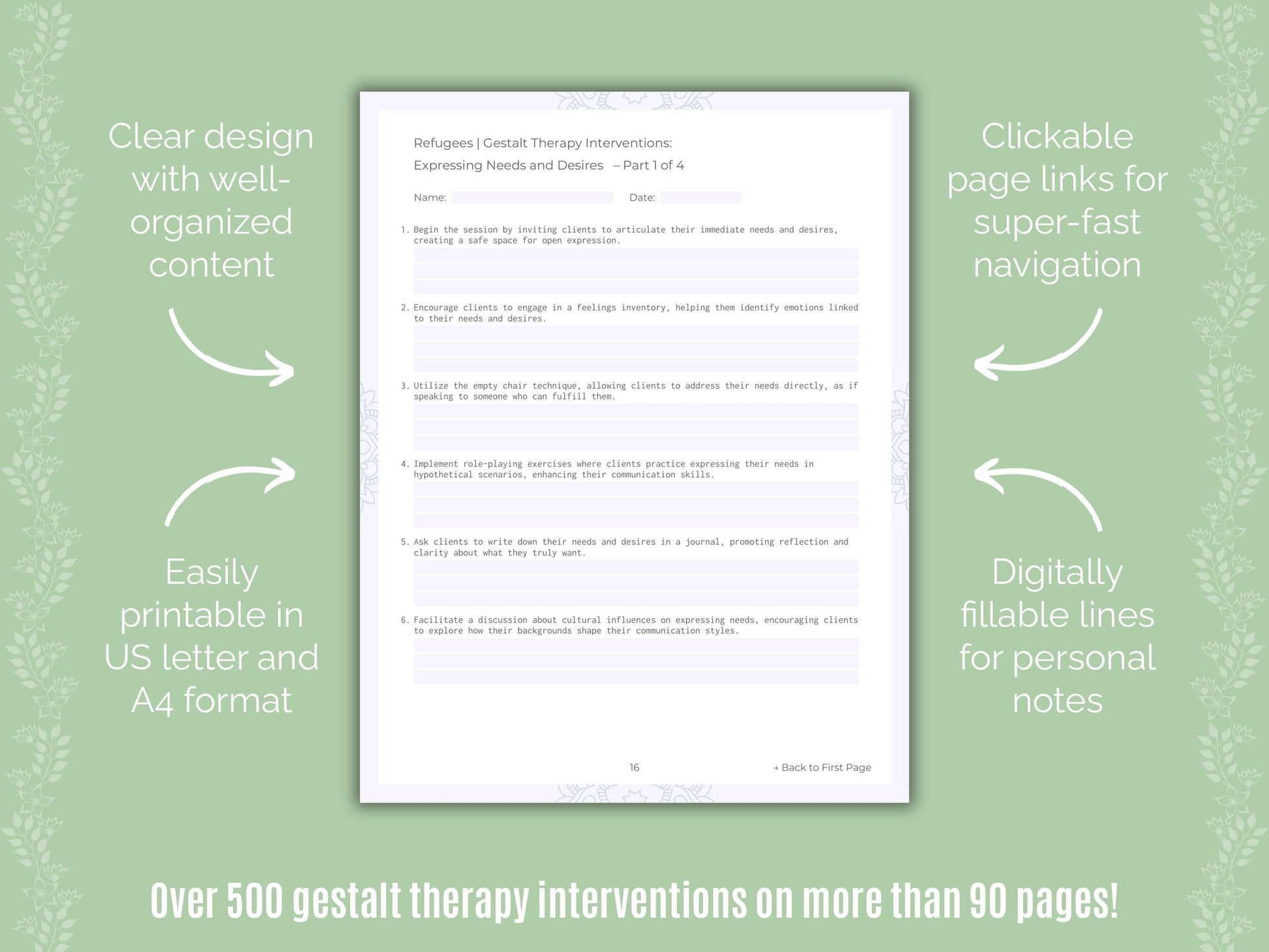 Refugees Gestalt Therapy Counseling Templates