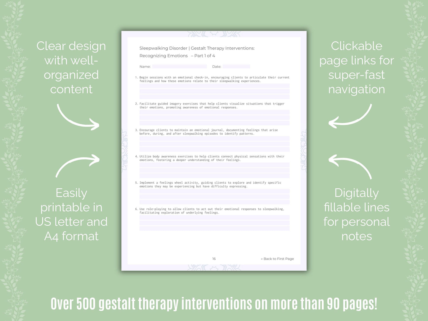 Sleepwalking Disorder Gestalt Therapy Counseling Templates