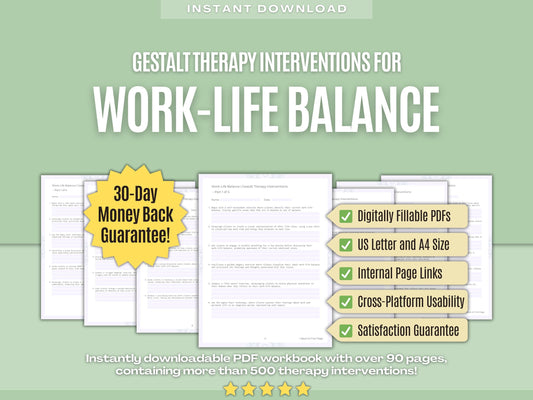 Work-Life Balance Gestalt Therapy Psychology Workbooks