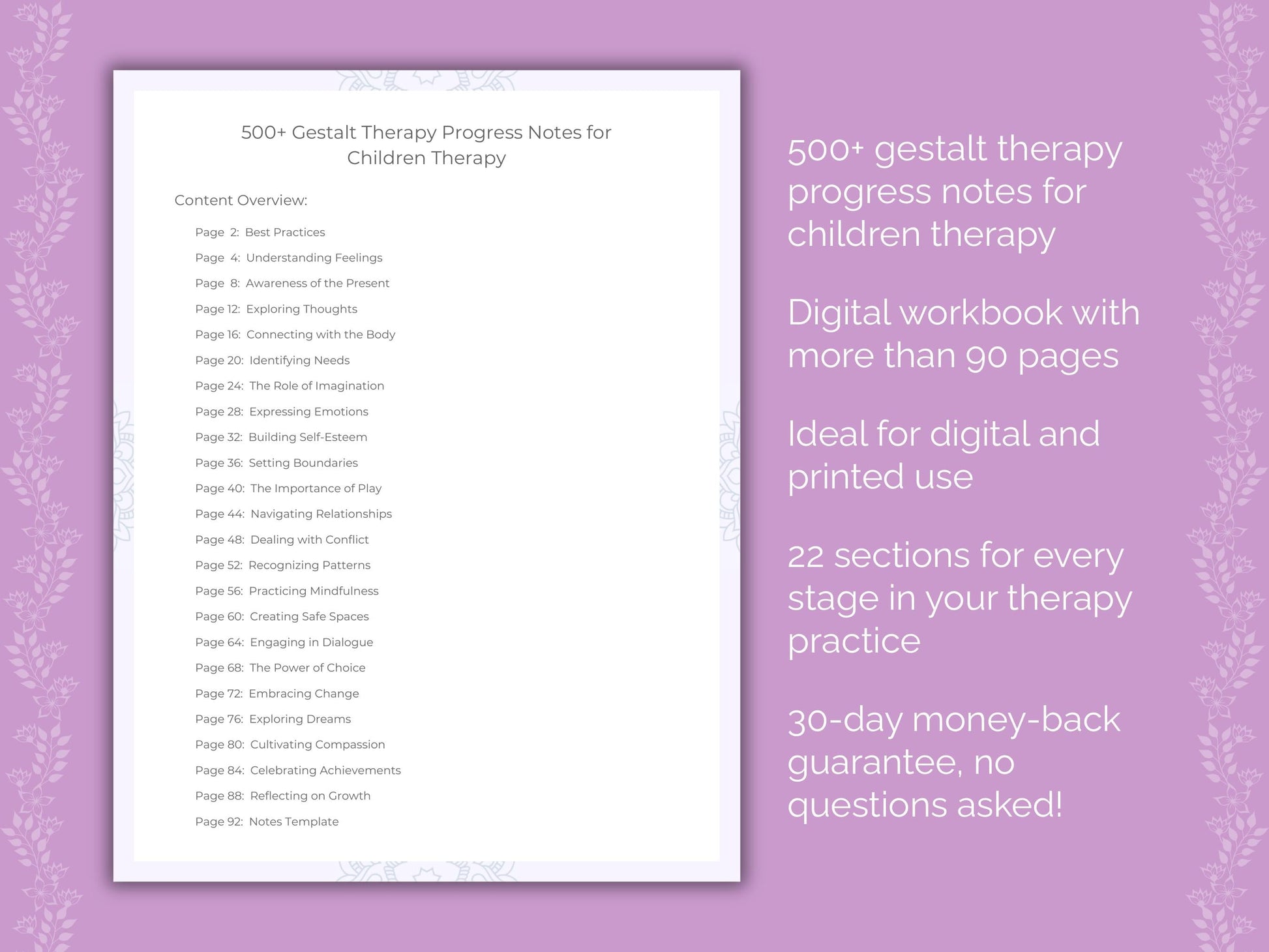 Children Gestalt Therapy Therapist Worksheets