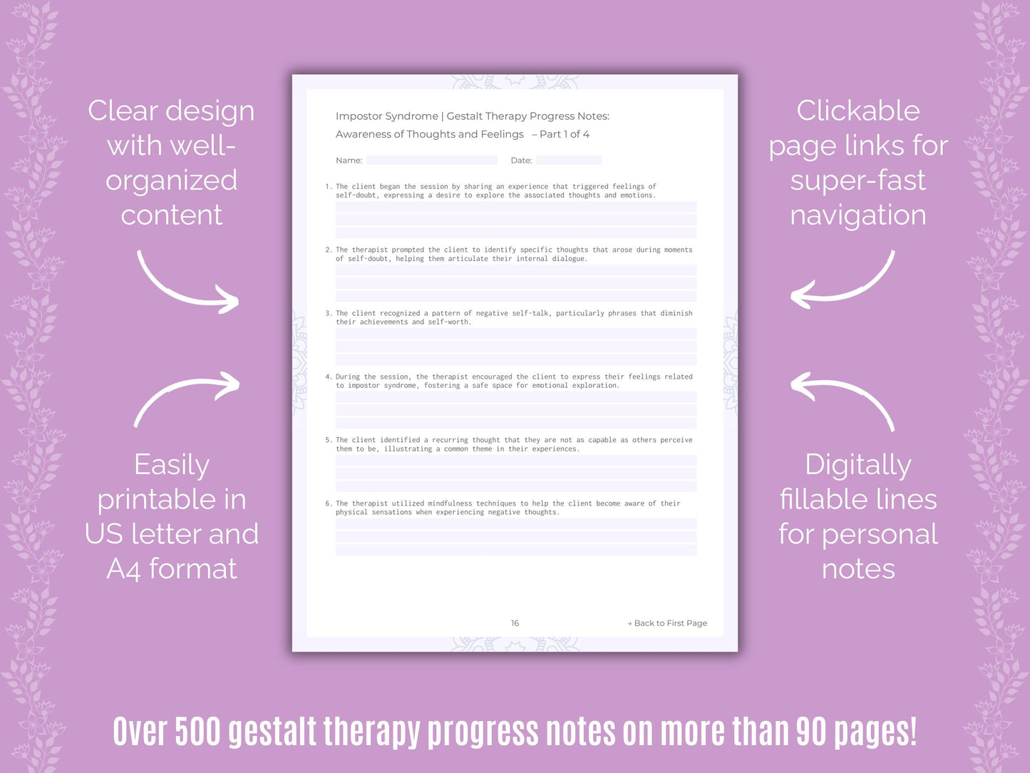 Impostor Syndrome Gestalt Therapy Counseling Templates