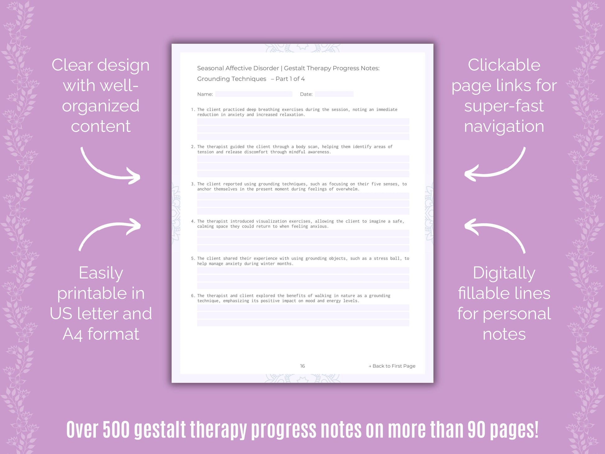 Seasonal Affective Disorder Gestalt Therapy Counseling Templates