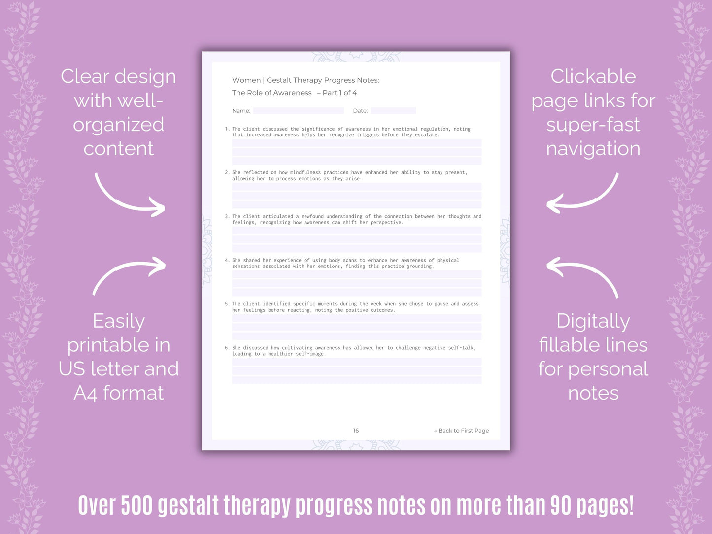 Women Gestalt Therapy Counseling Templates