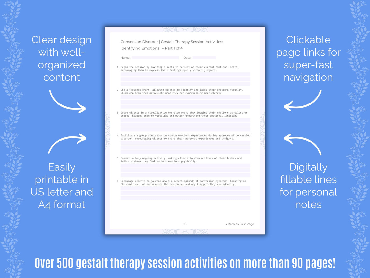 Conversion Disorder Gestalt Therapy Counseling Templates