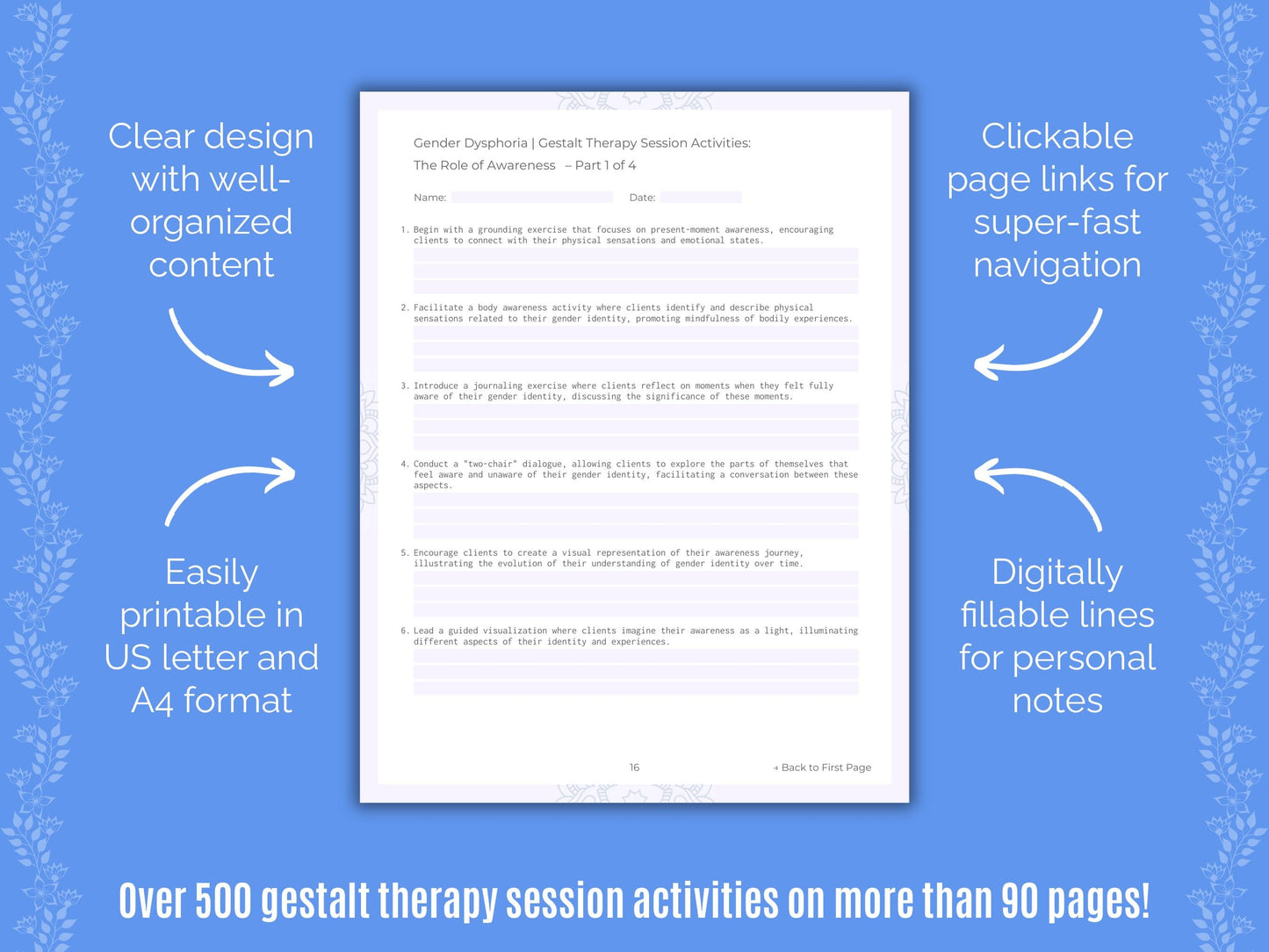 Gender Dysphoria Gestalt Therapy Counseling Templates
