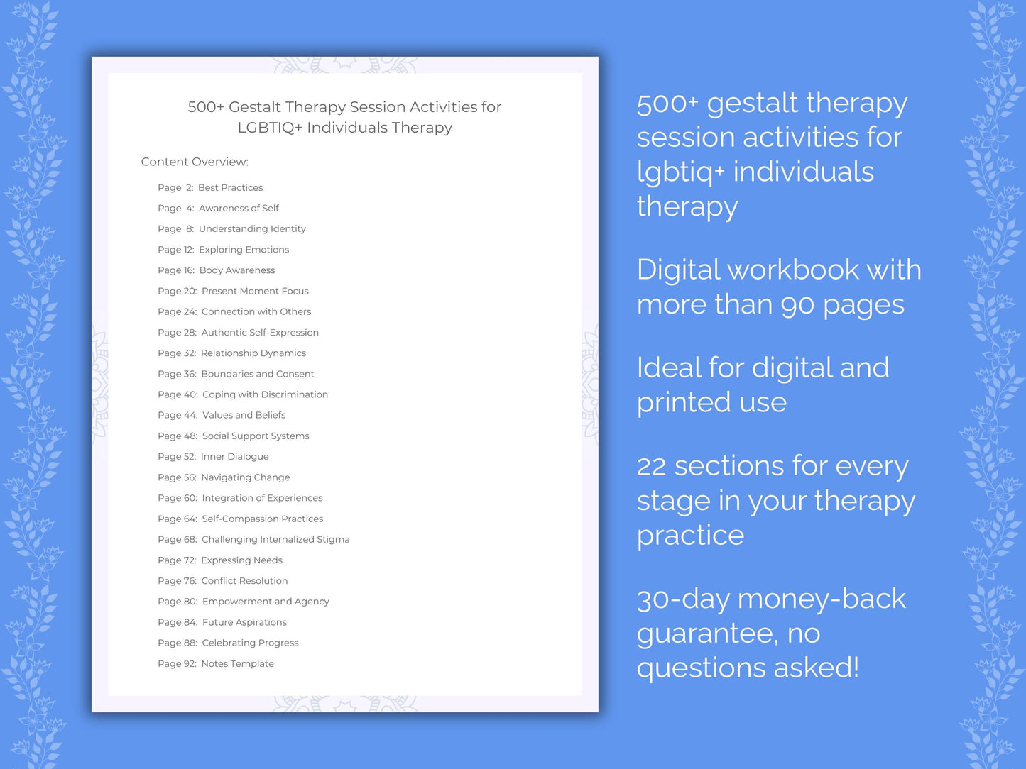 LGBTIQ+ Individuals Gestalt Therapy Therapist Worksheets