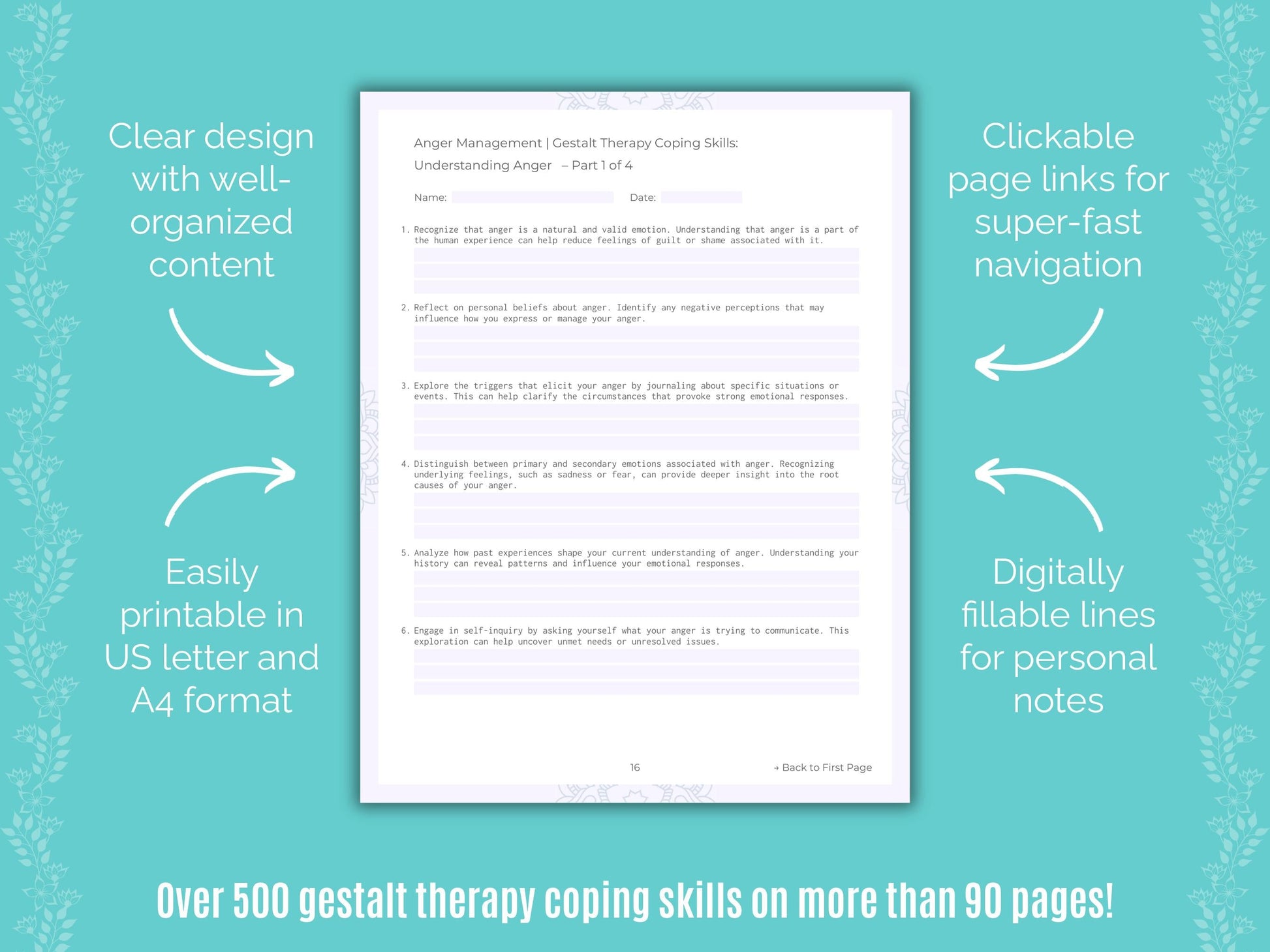 Anger Management Gestalt Therapy Counseling Templates