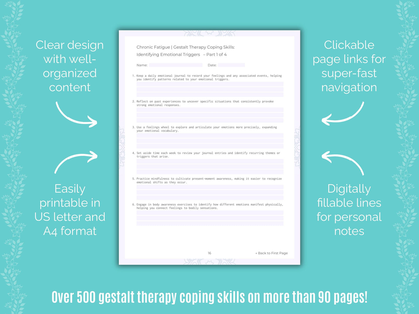 Chronic Fatigue Gestalt Therapy Counseling Templates
