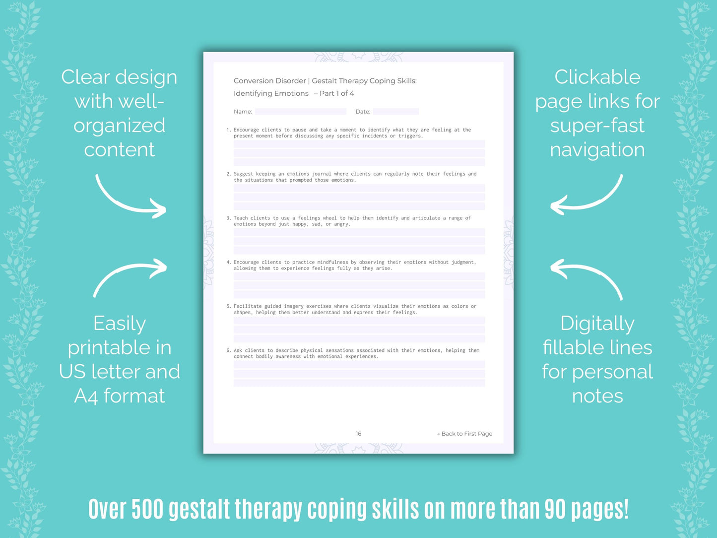 Conversion Disorder Gestalt Therapy Counseling Templates