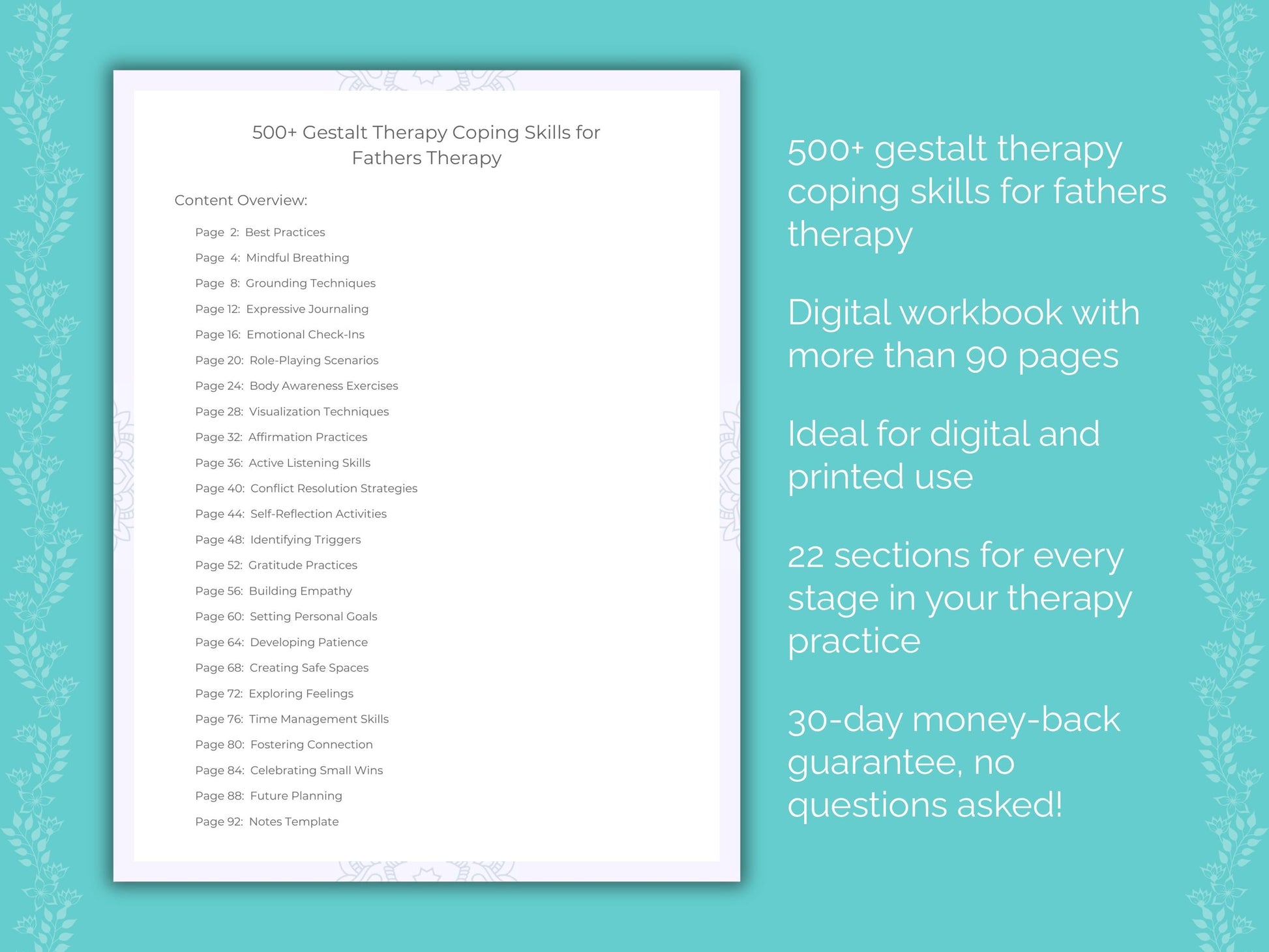 Fathers Gestalt Therapy Therapist Worksheets