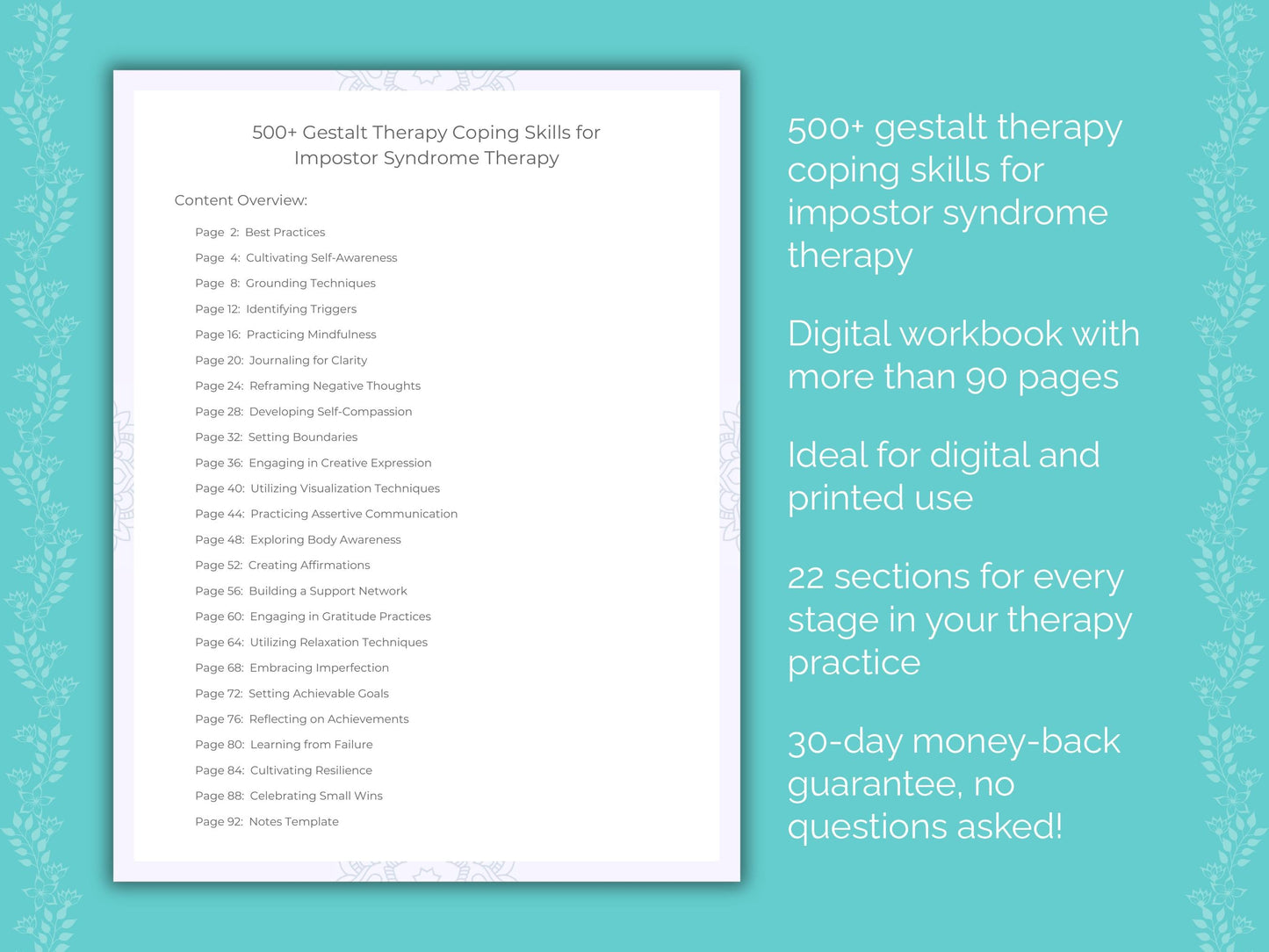 Impostor Syndrome Gestalt Therapy Therapist Worksheets