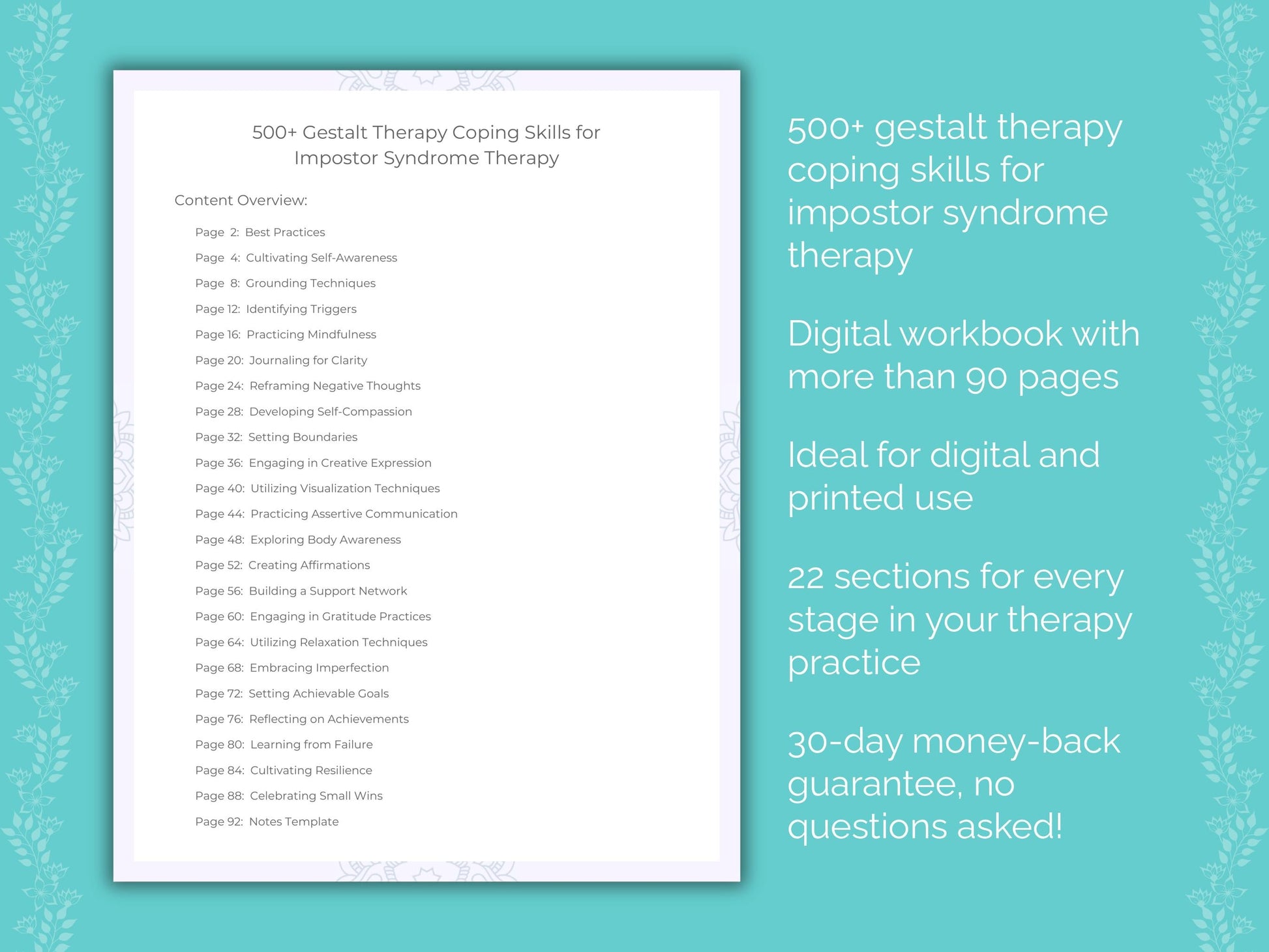 Impostor Syndrome Gestalt Therapy Therapist Worksheets