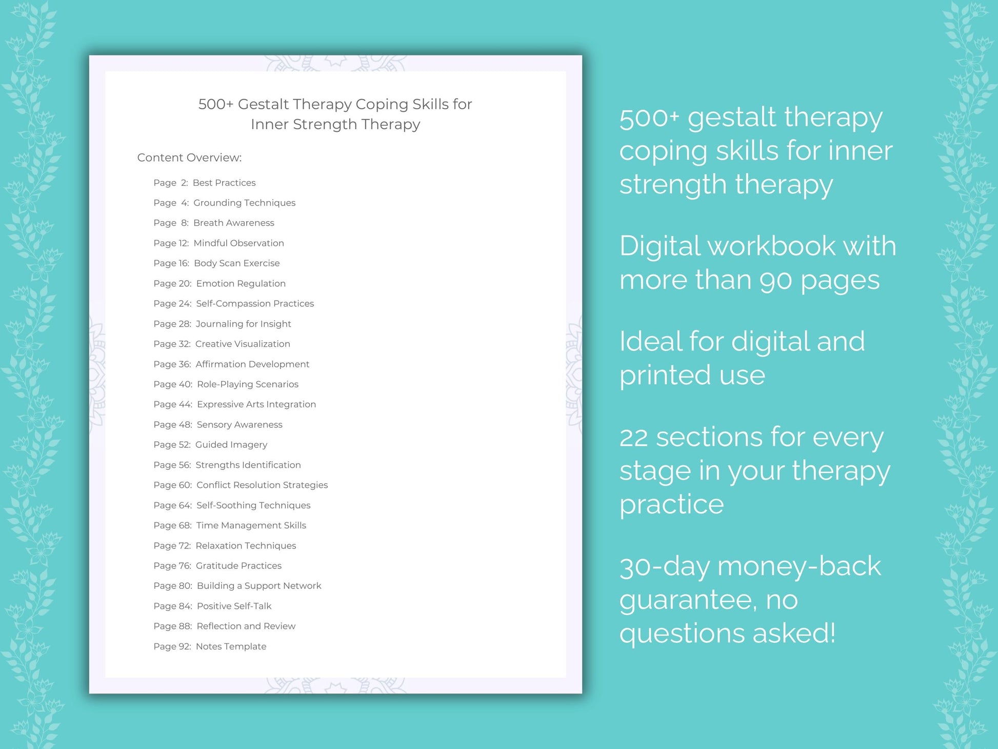 Inner Strength Gestalt Therapy Therapist Worksheets