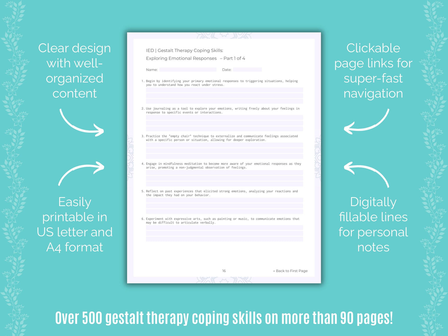 Intermittent Explosive Disorder (IED) Gestalt Therapy Counseling Templates